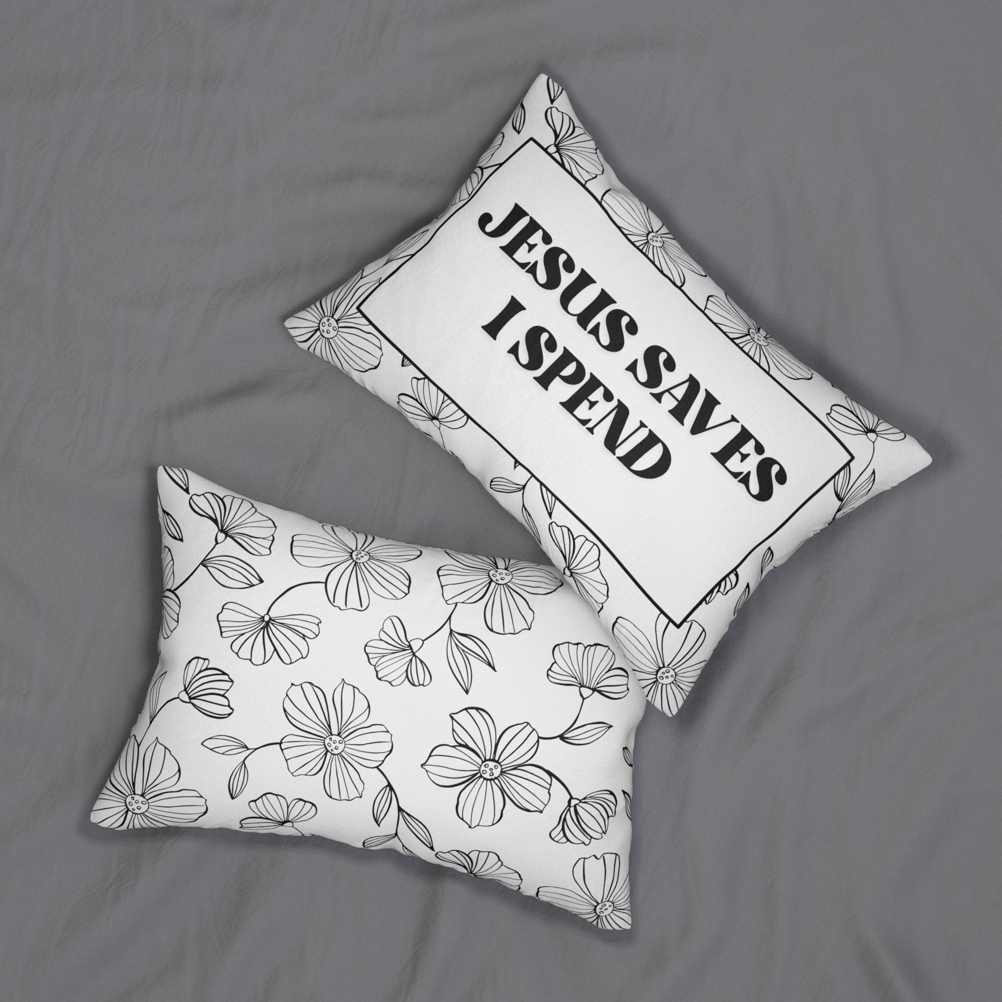 Jesus Saves Quote, Home Decor, Couch Cushion, Christian Gift, Jesus Saves I Spend Throw Pillow Gift for Mom
