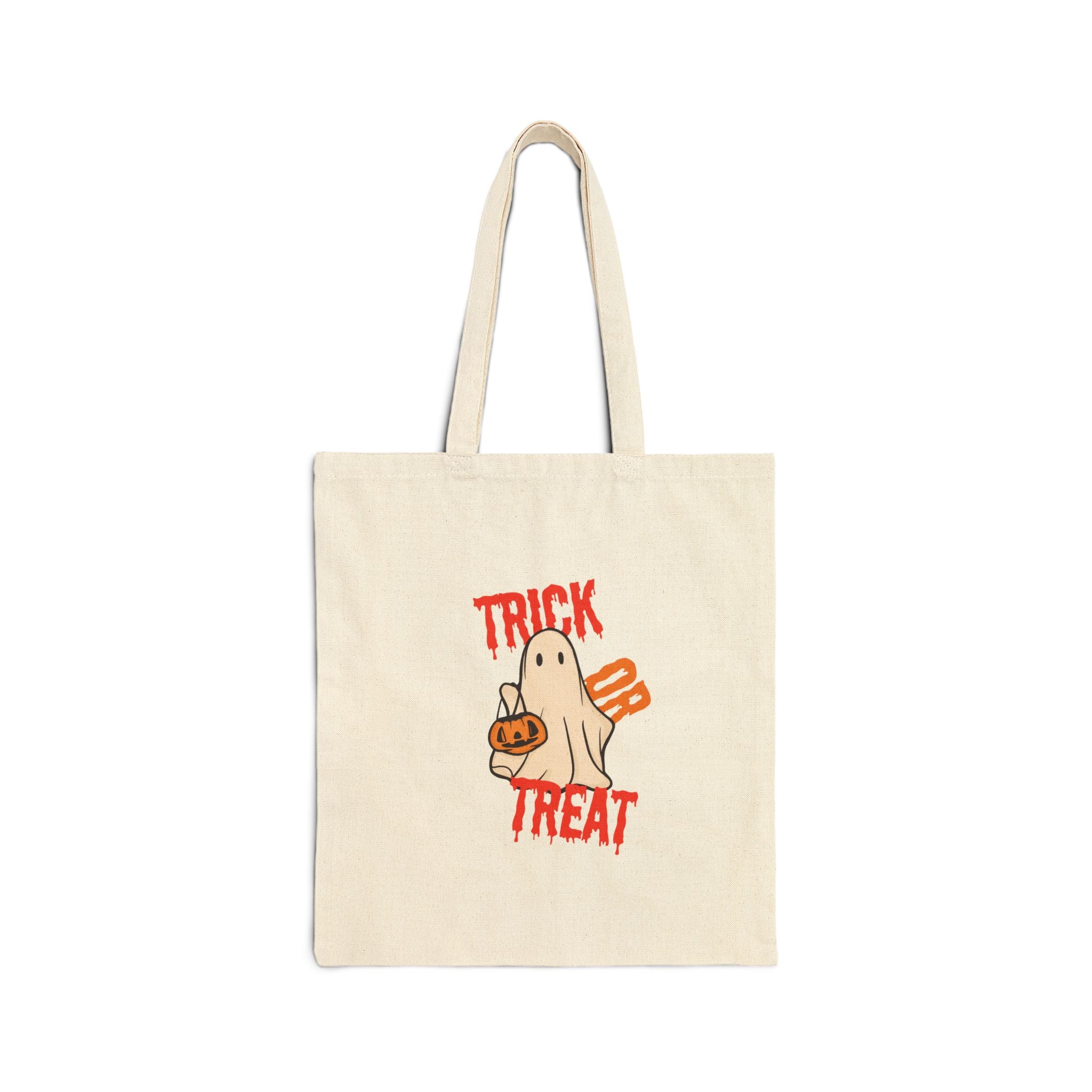 Trick or Treat for Halloween Bag for Halloween Trick or Treating Bag for Candy on Halloween Cotton Canvas Tote Bag
