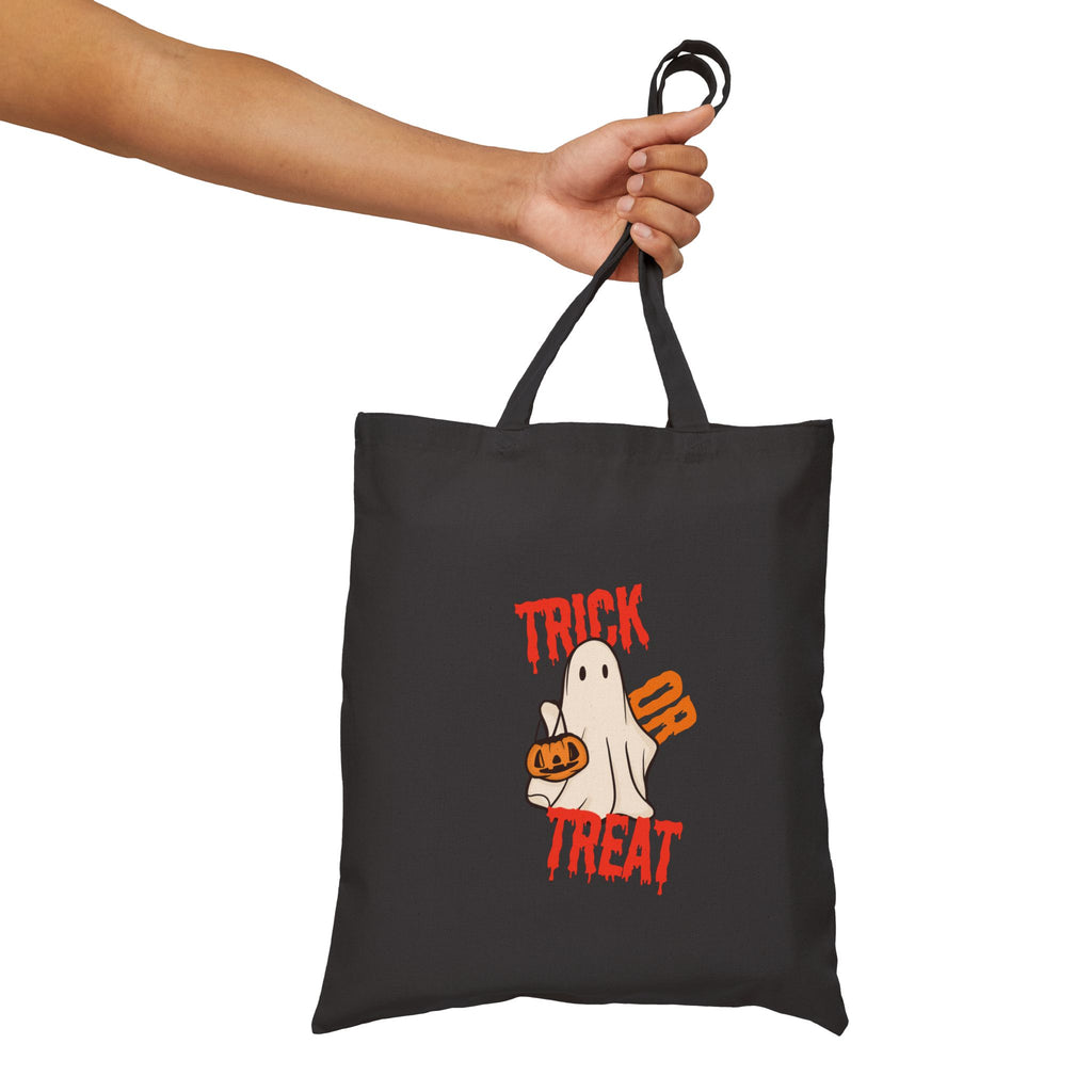 Trick or Treat for Halloween Bag for Halloween Trick or Treating Bag for Candy on Halloween Cotton Canvas Tote Bag