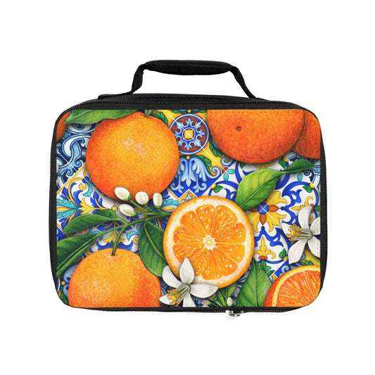 Vibrant Orange Print Lunch Bag, Personalie this Insulated Tote for Work or School, Perfect Back to School Gift or work