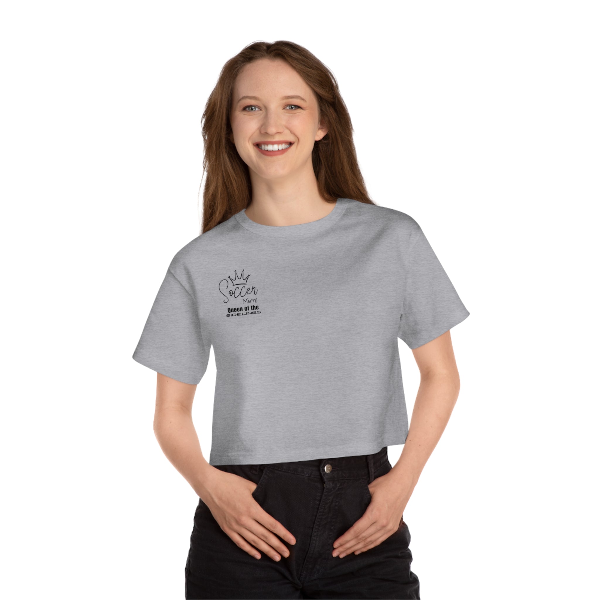 Queen of the Sidelines Spccer Mom Cropped T Shirt for Soccer Mom Gift for Soccer Mom Soccer Team Mom