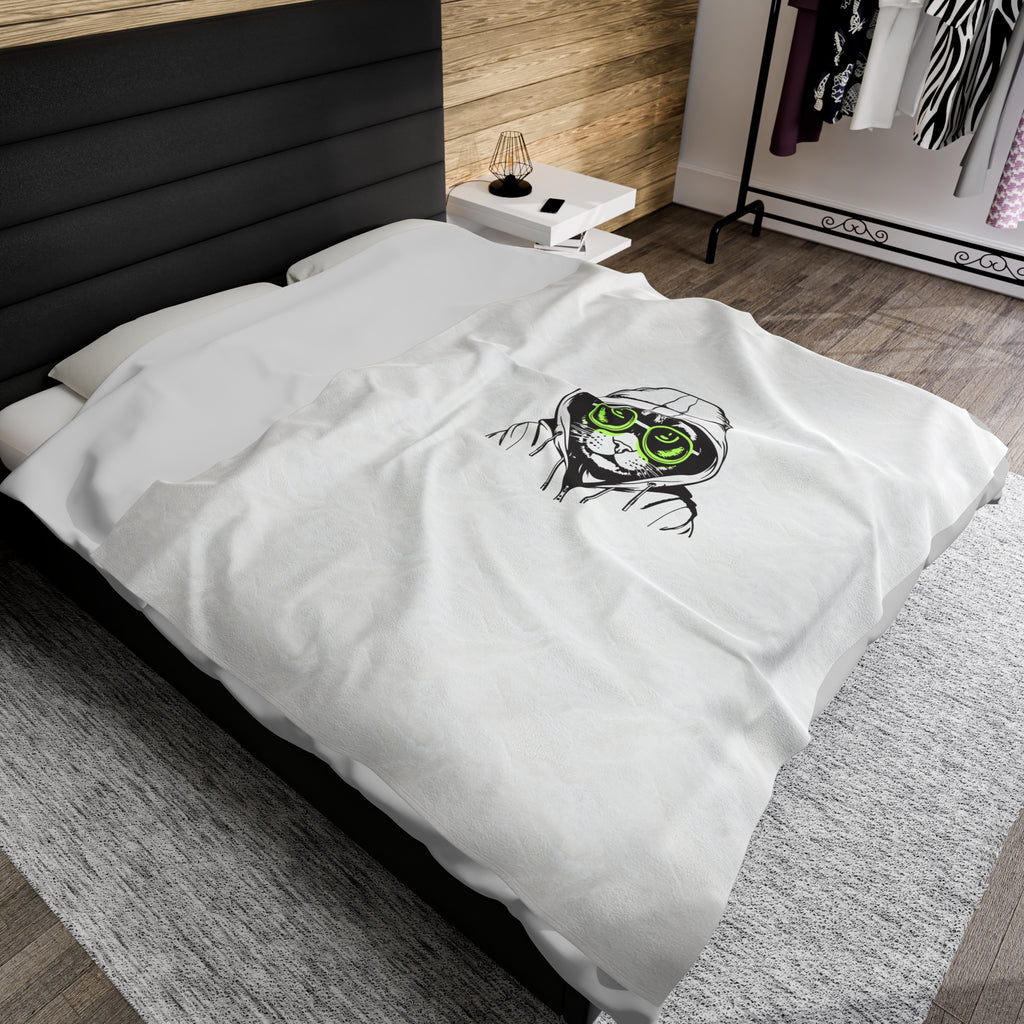 Cool Kat or Angry Kitty Velveteen Plush Blanket