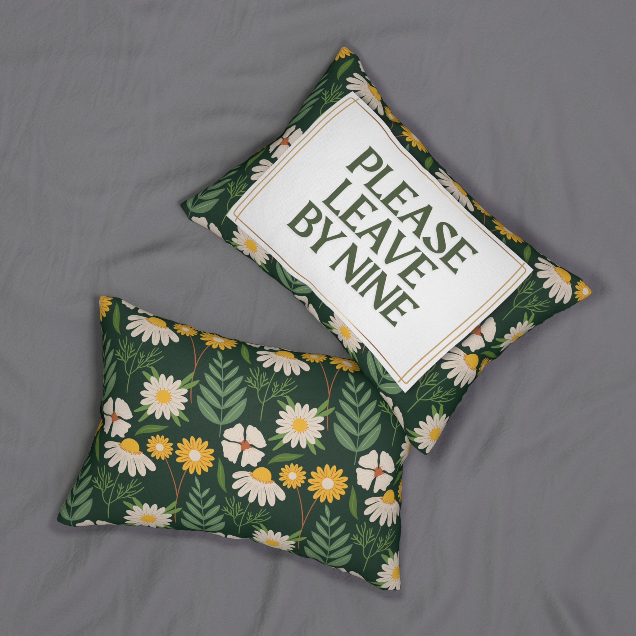 Please Leave By Nine Pillow Furbish Inspired Throw Pillow 20 x 14 inch
