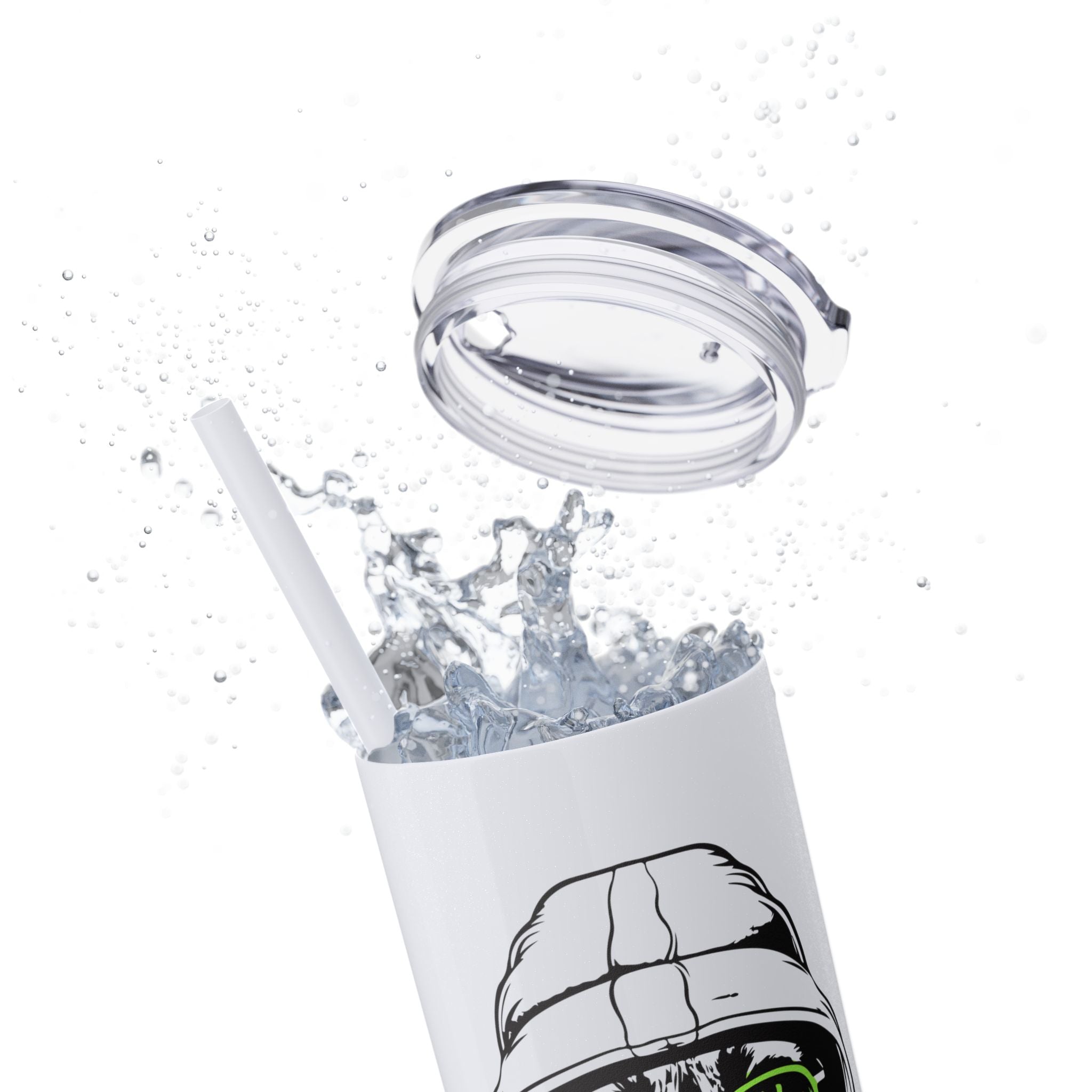 Angry Kitty Hip Cat Cool Cat Skinny Tumbler with Straw 20oz