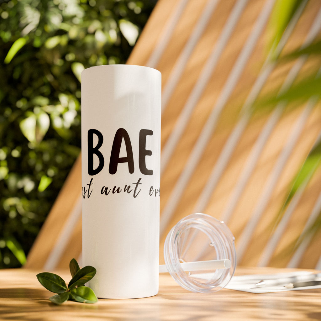 BAE Best Aunt Ever Skinny Tumbler with Straw, 20oz more colors