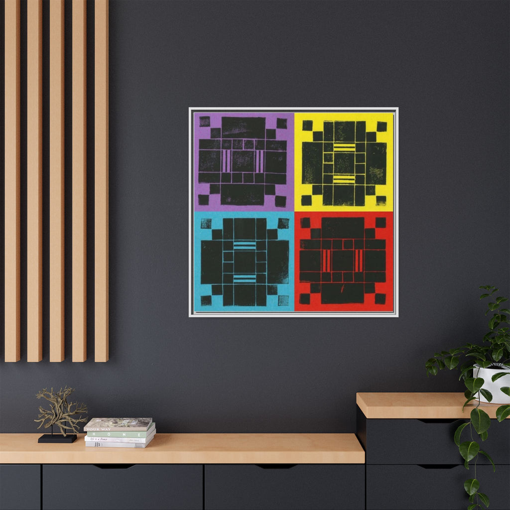 Printing With Legos Collagraph Matte Canvas, Framed