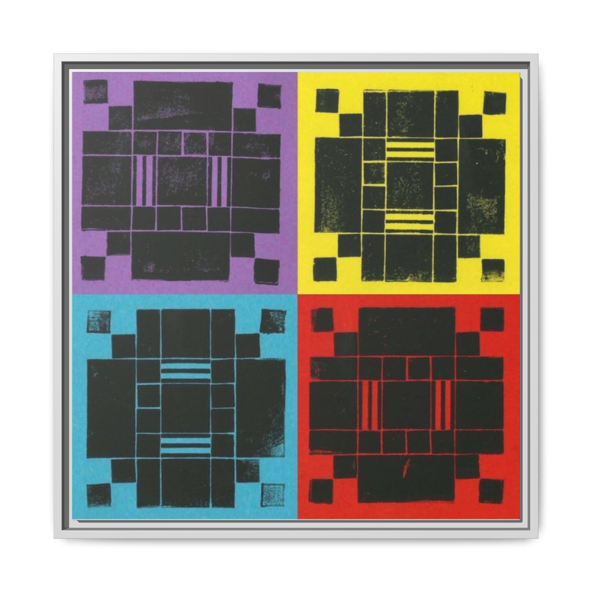 Printing With Legos Collagraph Matte Canvas, Framed