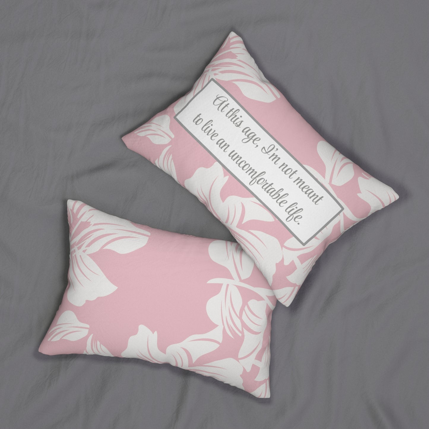 White Lotus Inspired Throw Pillow Pink and Grey Decorative Pillow Uncomfortable Life Quote