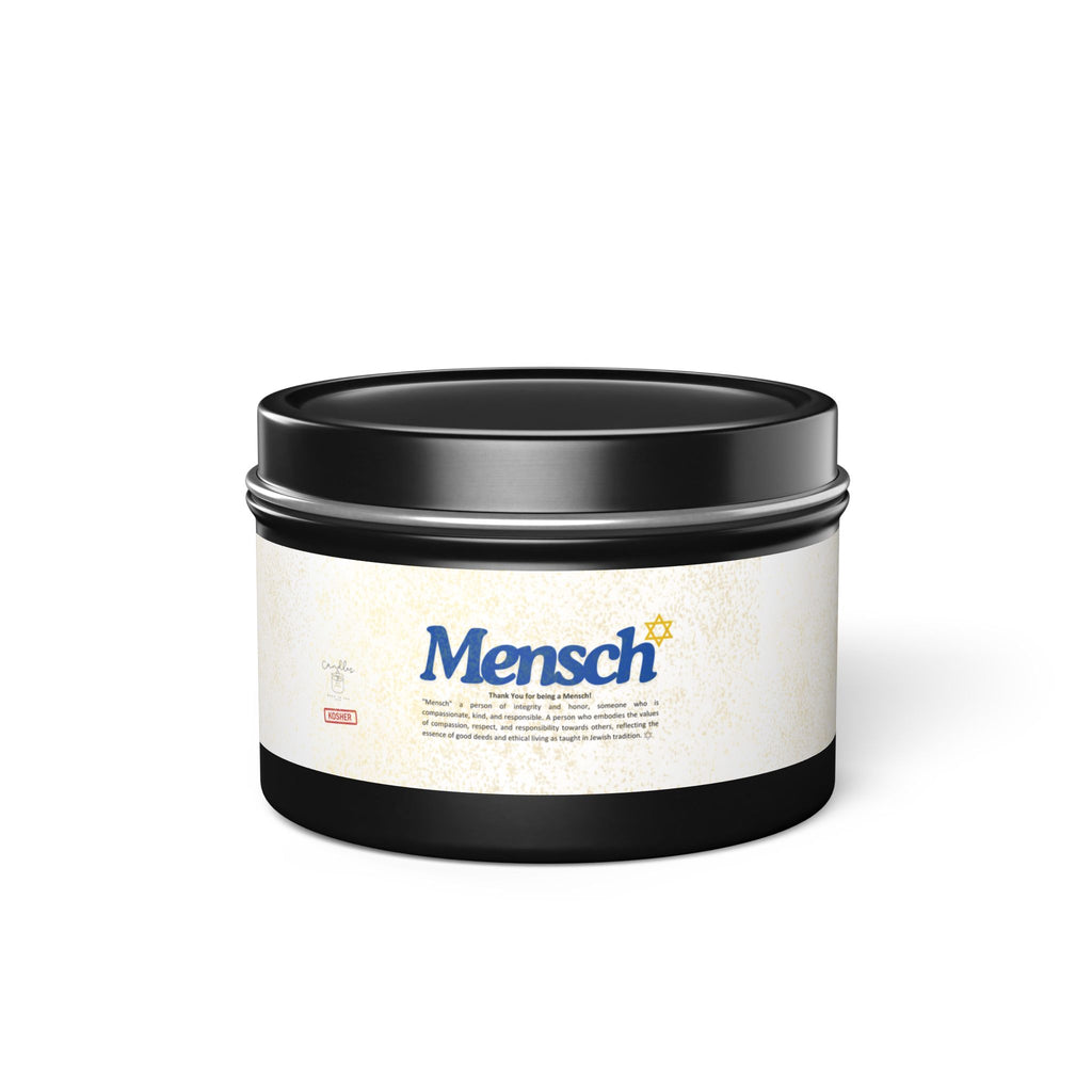 Mensch Appreciation Candle Gift, Jewish Thank You Tin Candles, Handmade in USA Gratitude Mensch Candle Jewish Gift