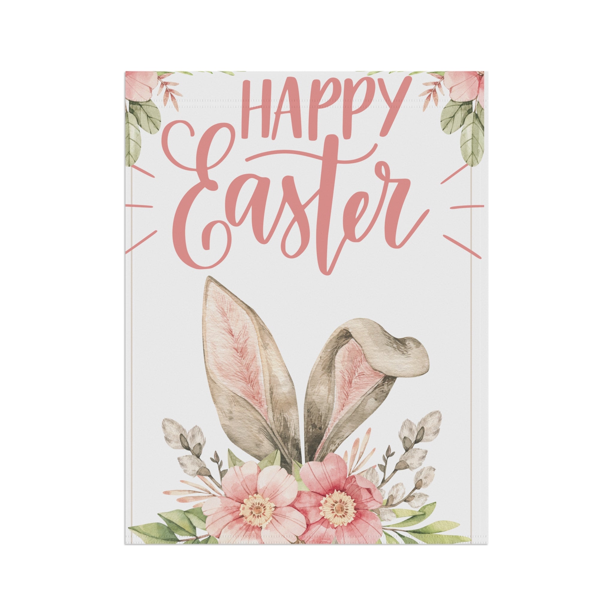 Garden Flag, Spring Bunny Ears Happy Easter, 2 Sizes 12x18 and 24.5x36, Easter Bunny, Easter Flag