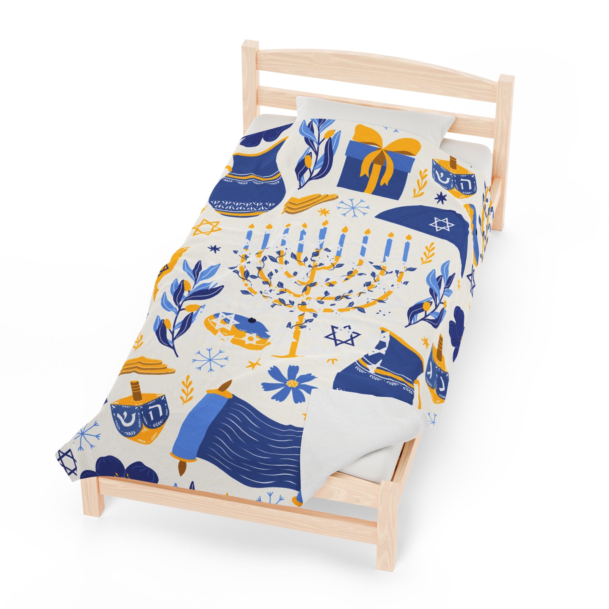 Hanukkah Velveteen Plush Blanket