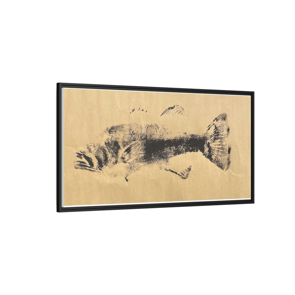 Gyotaku Fish Matte Canvas, Framed Gyotaku print by rubbing the body of an inked fish