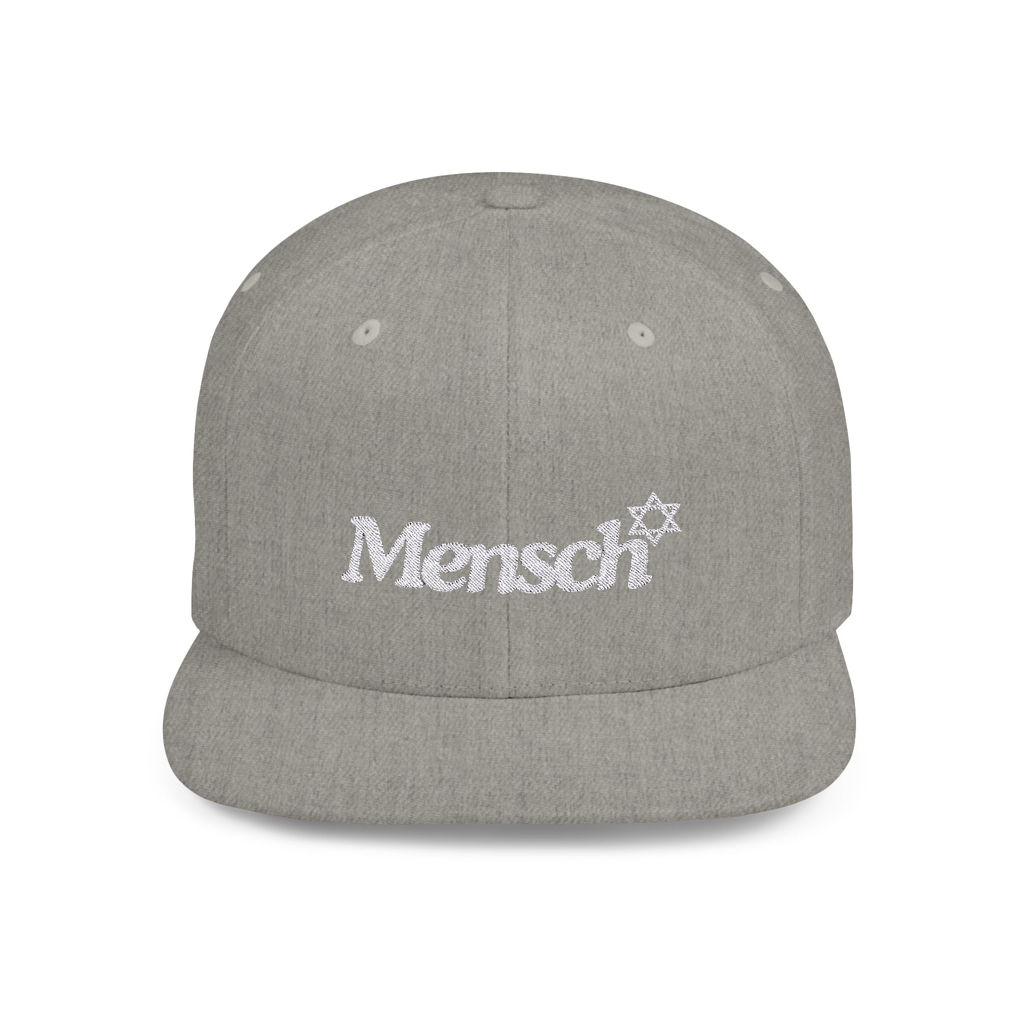 Mensch Flat Bill Snapback Jewish Hat Gift for Mensch