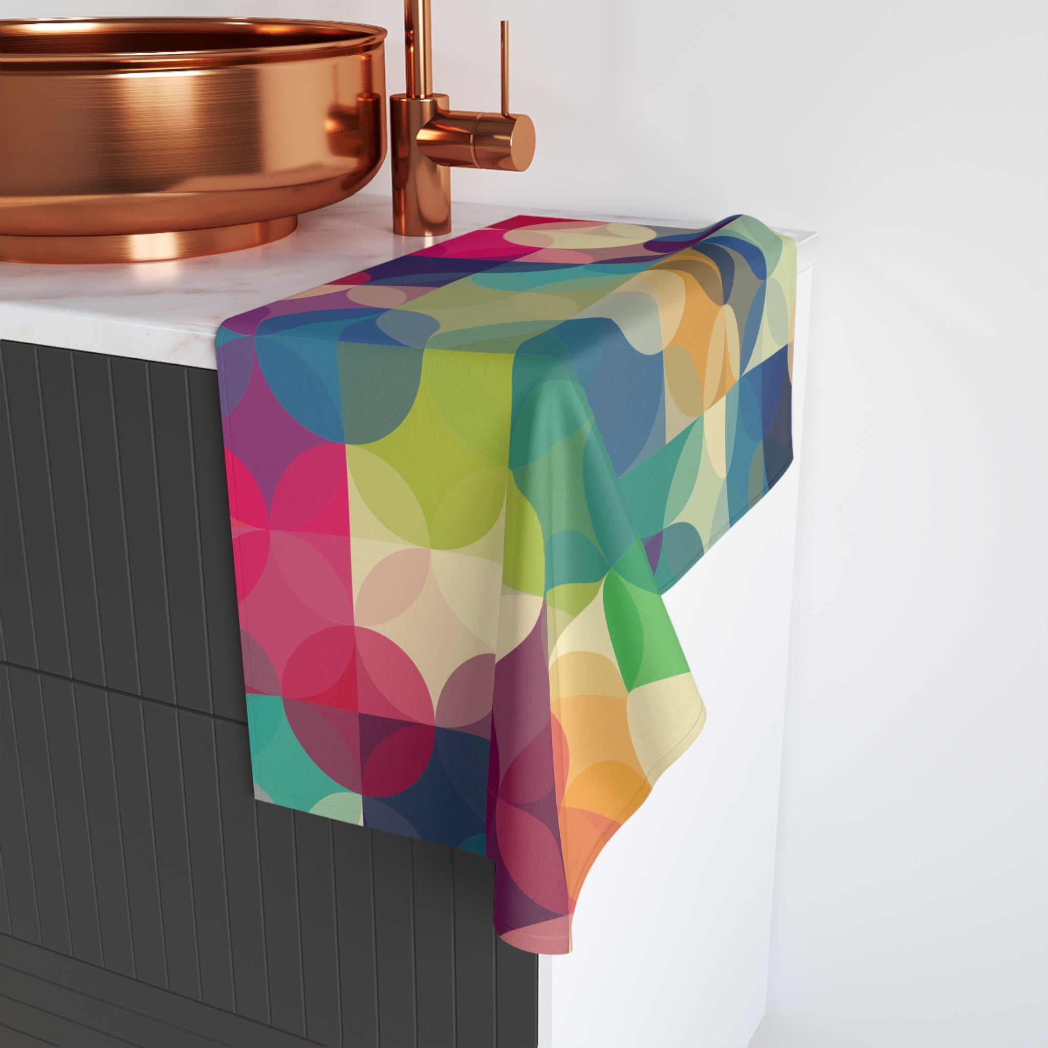 Colorful Kaleidoscope Hand towel for kitchen or bathroom Vibrant Hand towel for Guests 16 x 28