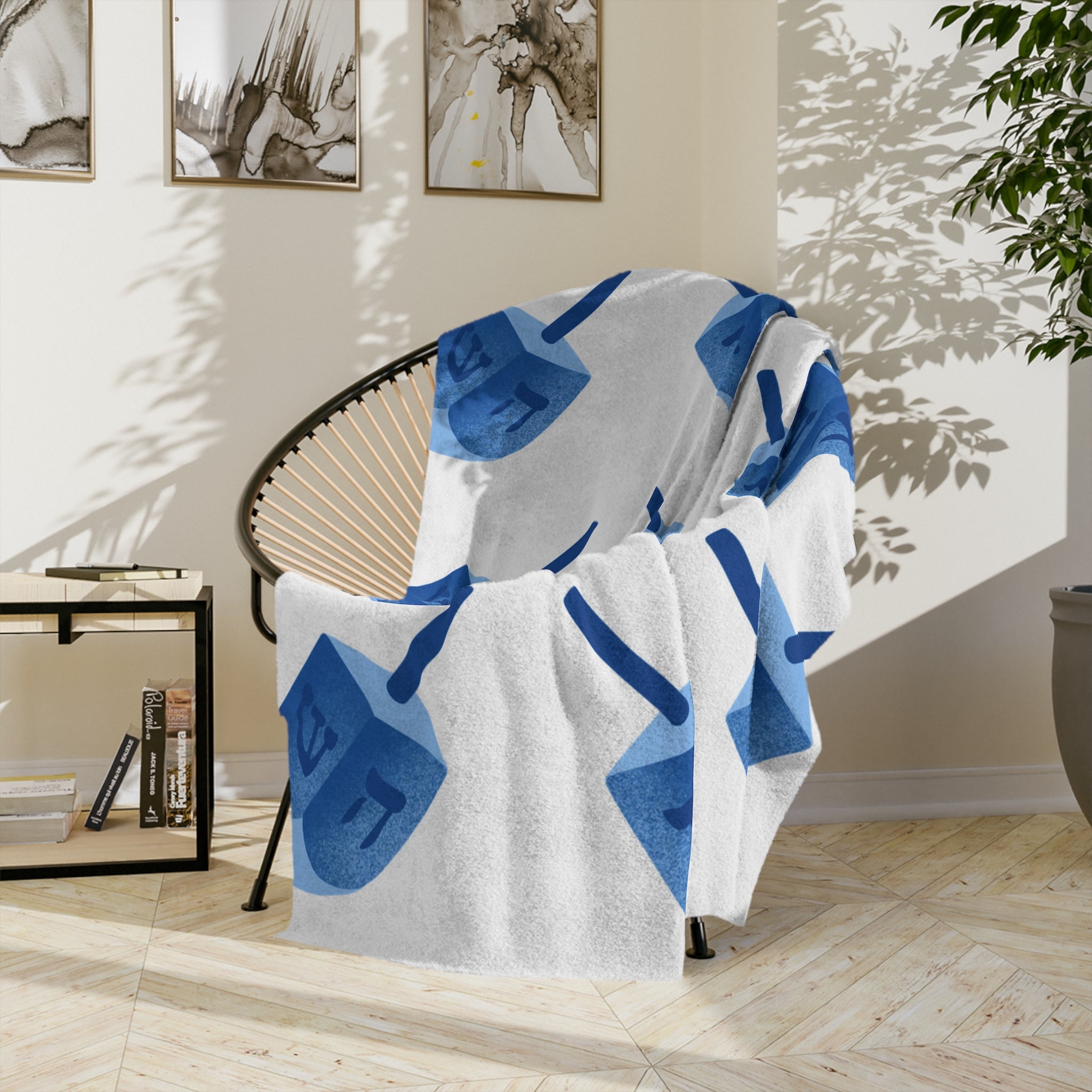 Hanukkah Print Blanket, Velveteen Microfiber Hanukkah Blanket, Soft Fleece Hanukkah Throw Blanket, Hanukkah Gift