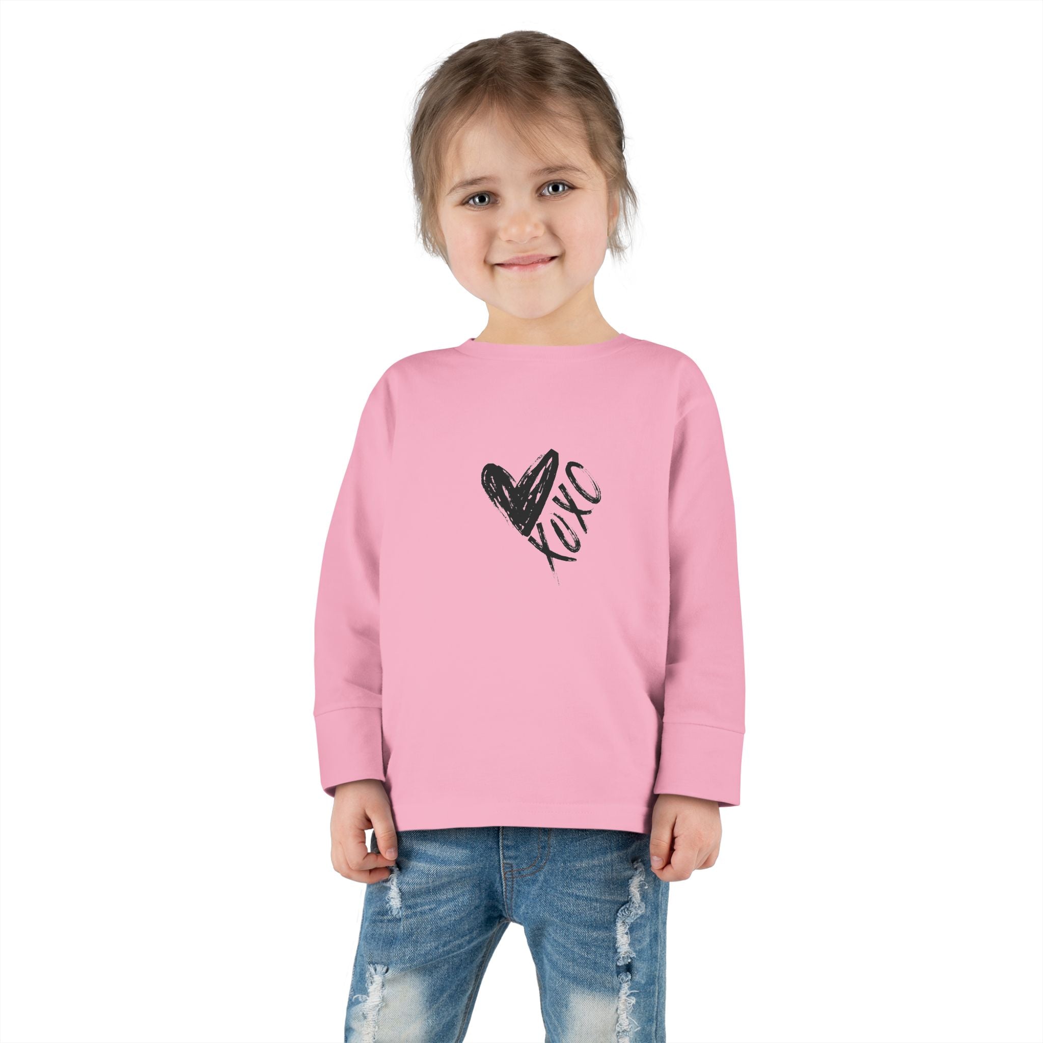 XOXO Heart Valentine Toddler Long Sleeve Tee