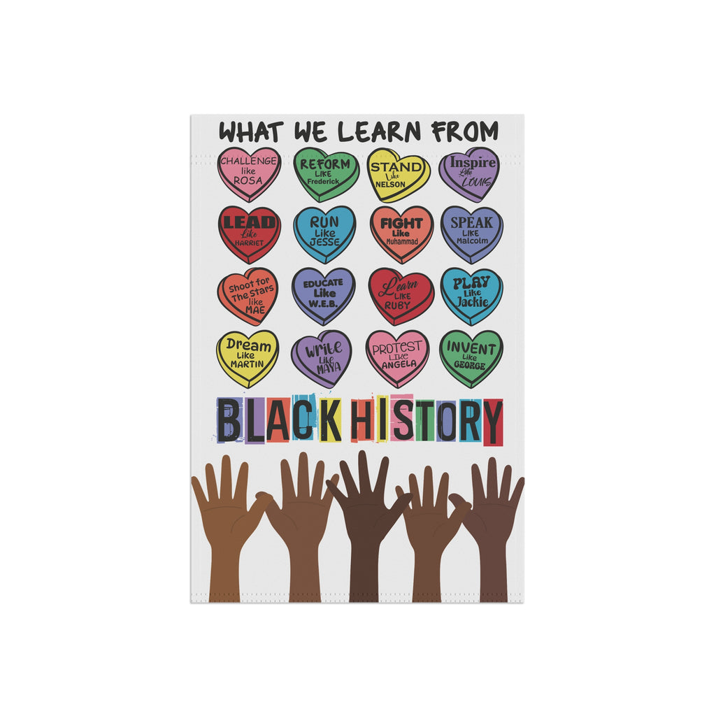 Garden Flag, Black History Love Valentine's Candy Hearts Equality Empowerment Banner, MLK Quotes, BLM Symbol, Juneteenth, Melanin, Freedom,