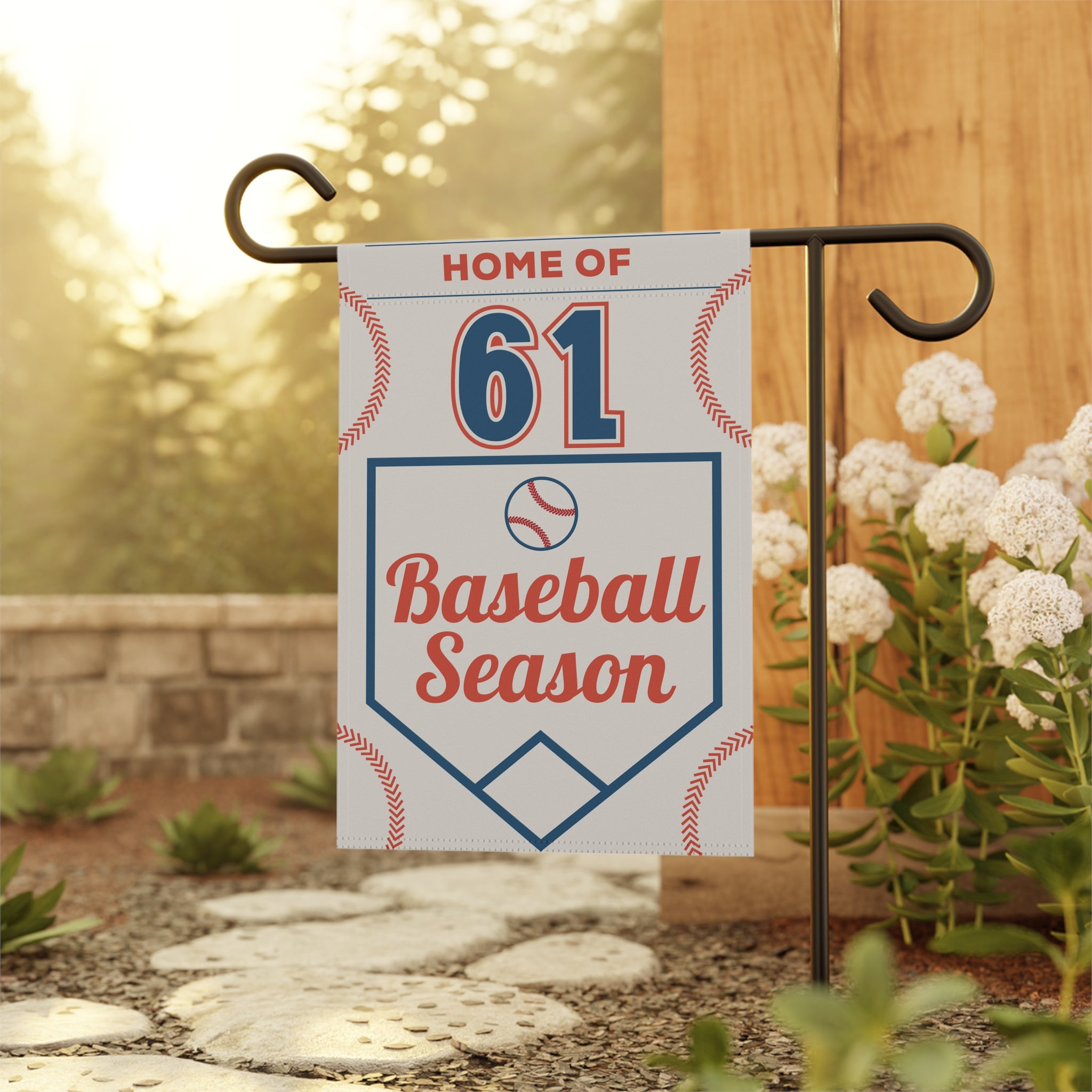 Custom Garden Baseball Flag - Personalize with Your Player's Number Baseball Flag Baseball Garden Flag