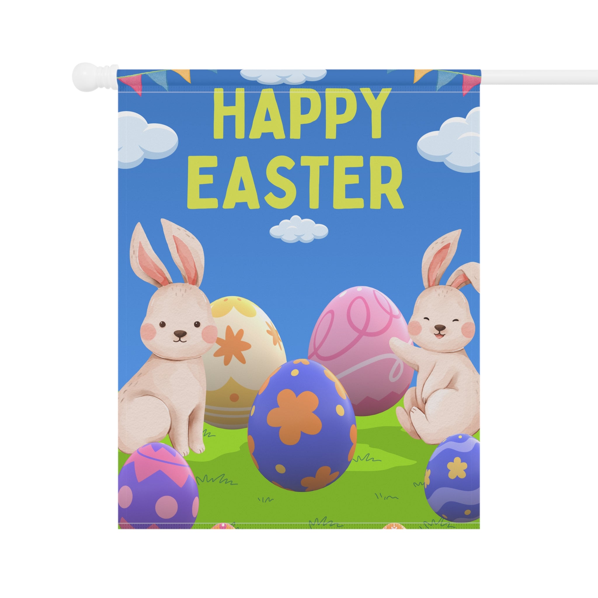 Easter Garden Flag, Spring Decor, Cute Bunny Flag, Outdoor Decoration, Happy Easter Sign, Seasonal Yard Art