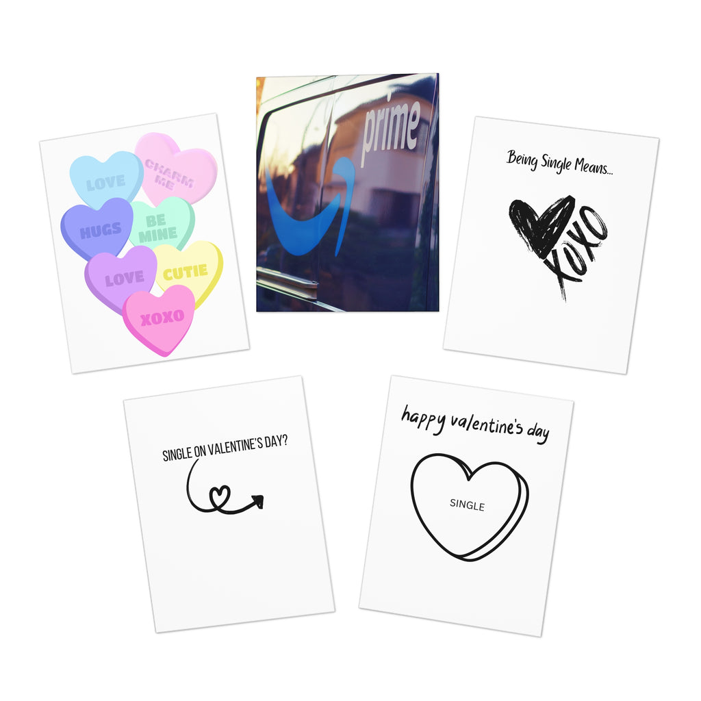 Valentine's Cards Single on Valentine's Cards Multi-Design Greeting Cards (5-Pack)