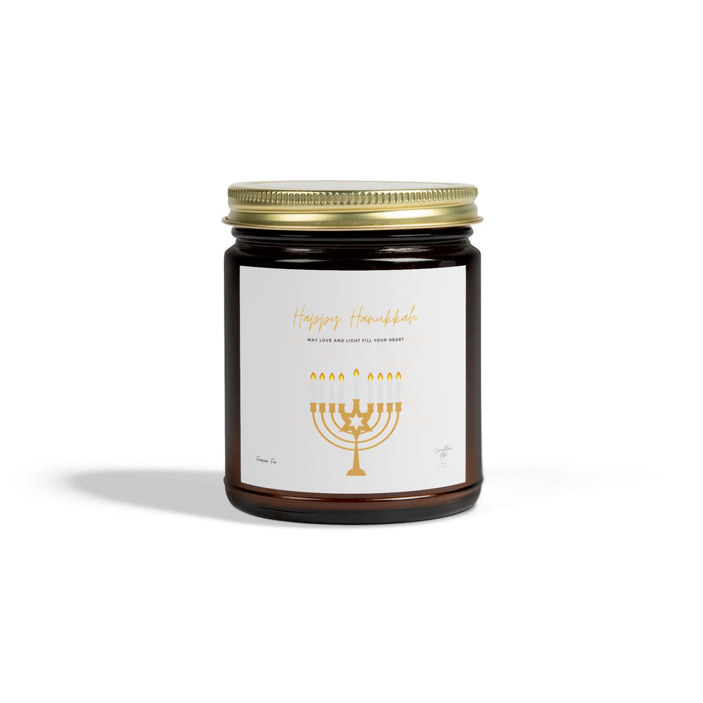 Frasier Fir Hanukkah Candle, Frasier Fir Scented Hanukkah Candle made of Coconut Apricot Wax (4oz, 9oz)