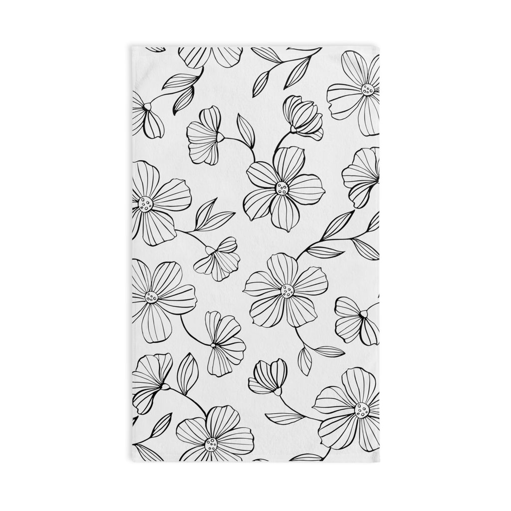 Black and White Floral Hand Towel Elegant Floral Hand Towel | Guest Towels,  Floral Kitchen and Bathroom Accents