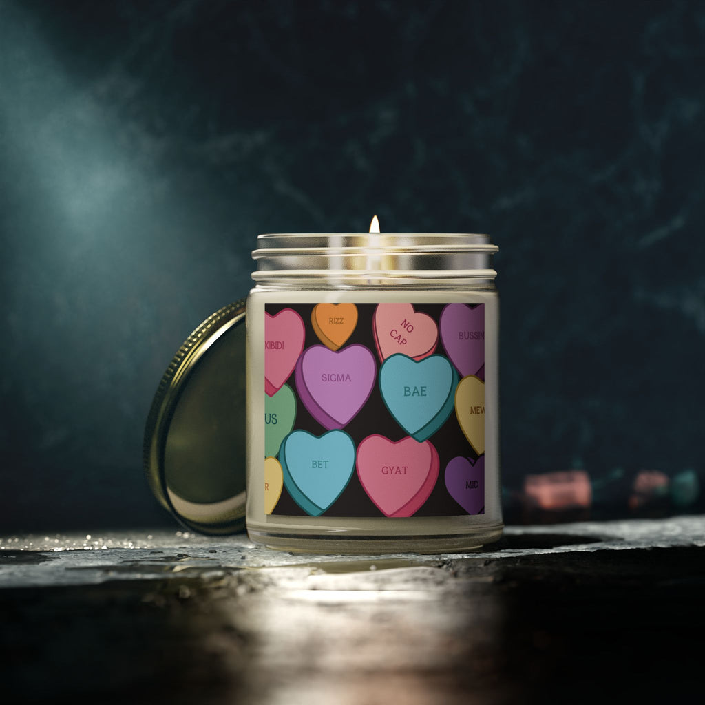 Candy Hearts Slang Candle, Coconut Apricot Wax ( 9oz)