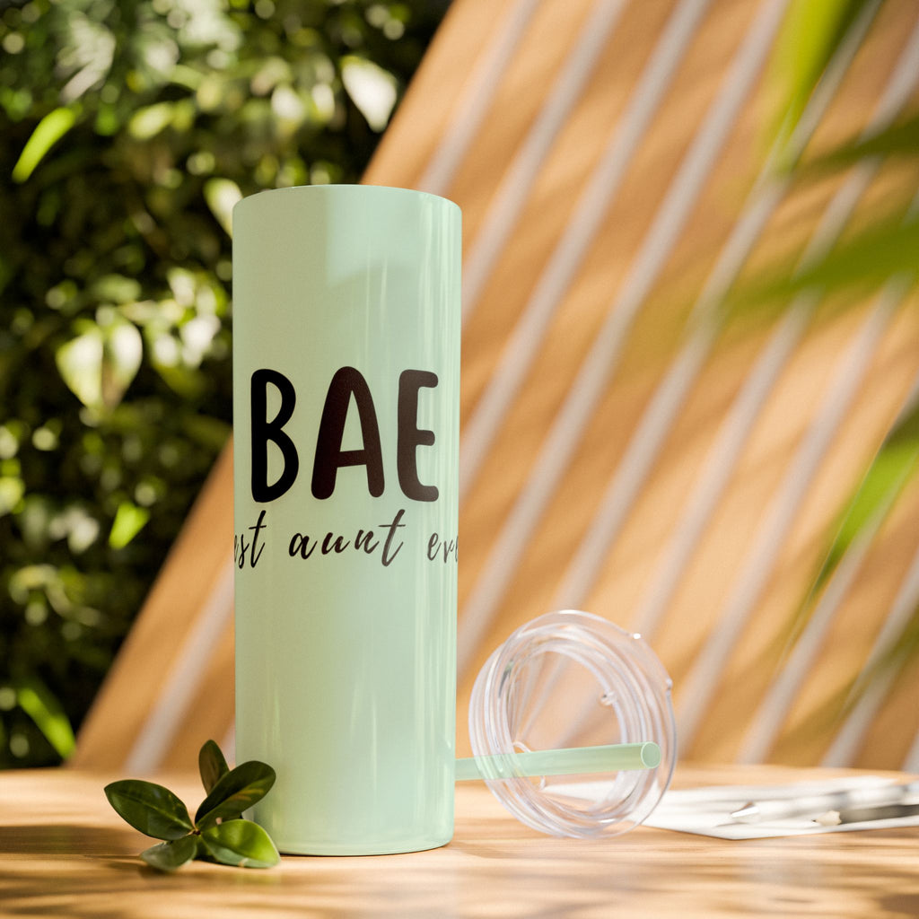 BAE Best Aunt Ever Skinny Tumbler with Straw, 20oz more colors