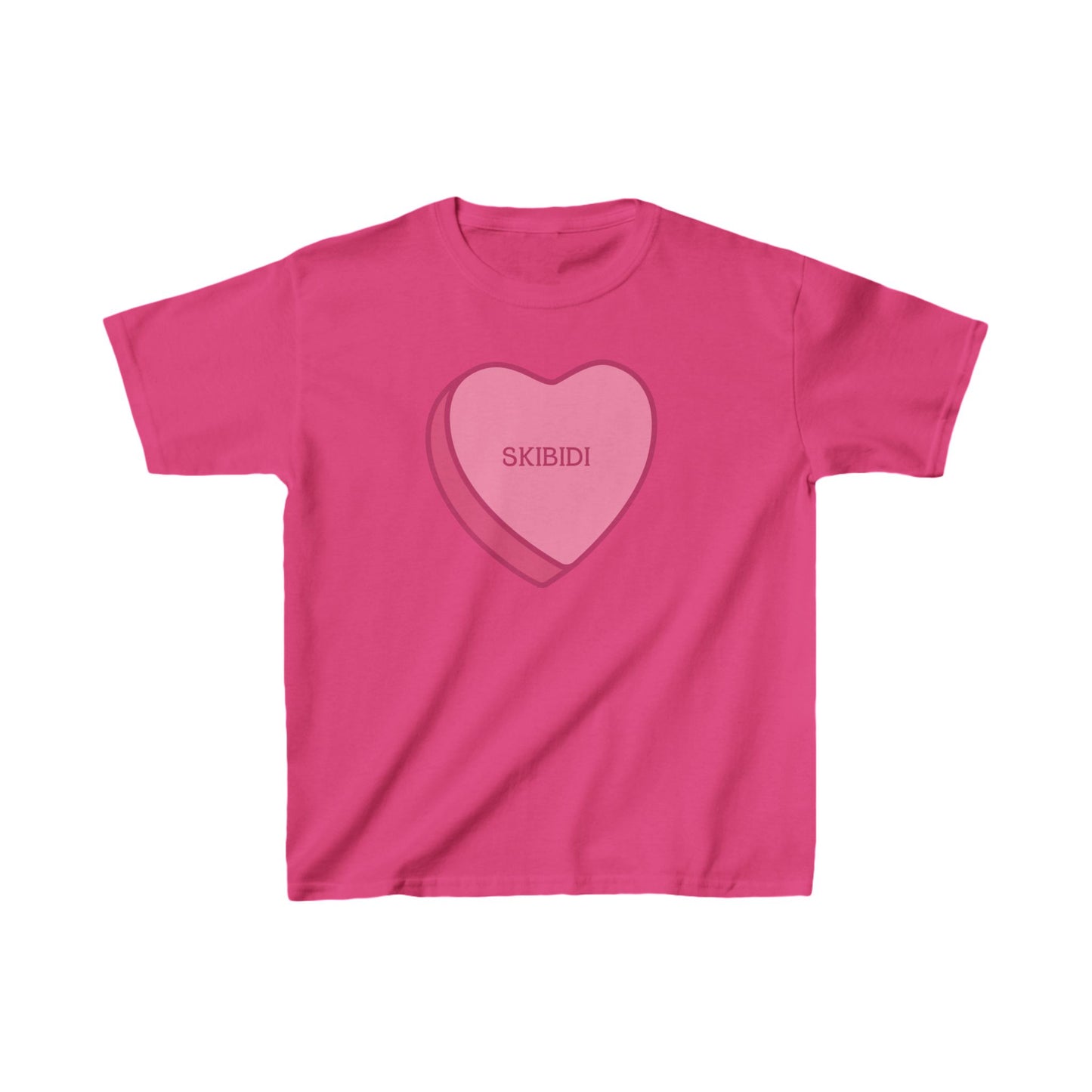 Kids Valentine's Day Candy Hearts T-Shirt, Skibidi Heart Tee for Children - Love Gift, Valentine's Shirt, Heart Print Top, Valentine's Day