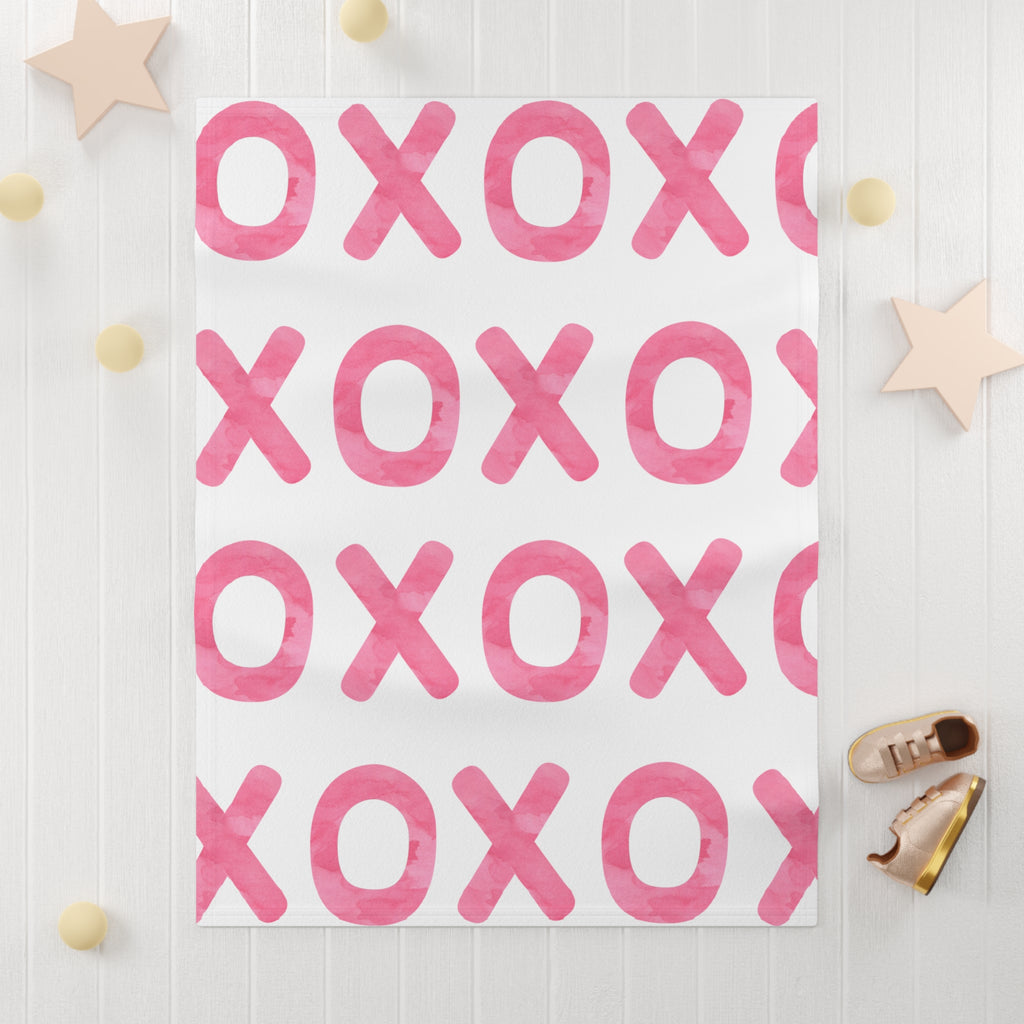 Hugs and Kisses Baby Blanket XO Baby Blanket Valentine's Baby Gift Soft Fleece XO Baby Blanket