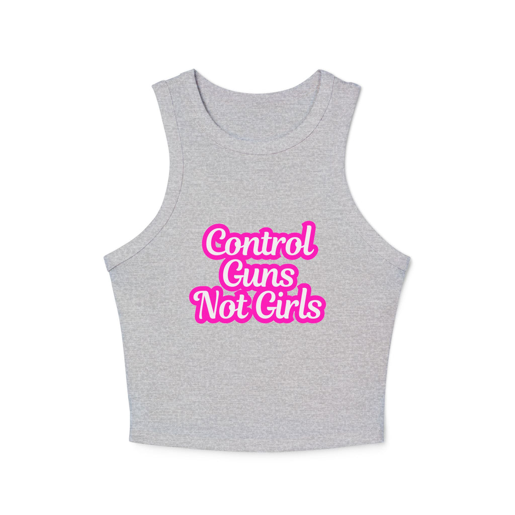 Control Guns Not Girls Women's Cropped Tank Women's Rights Shirt Gun Control Racer Tank Top
