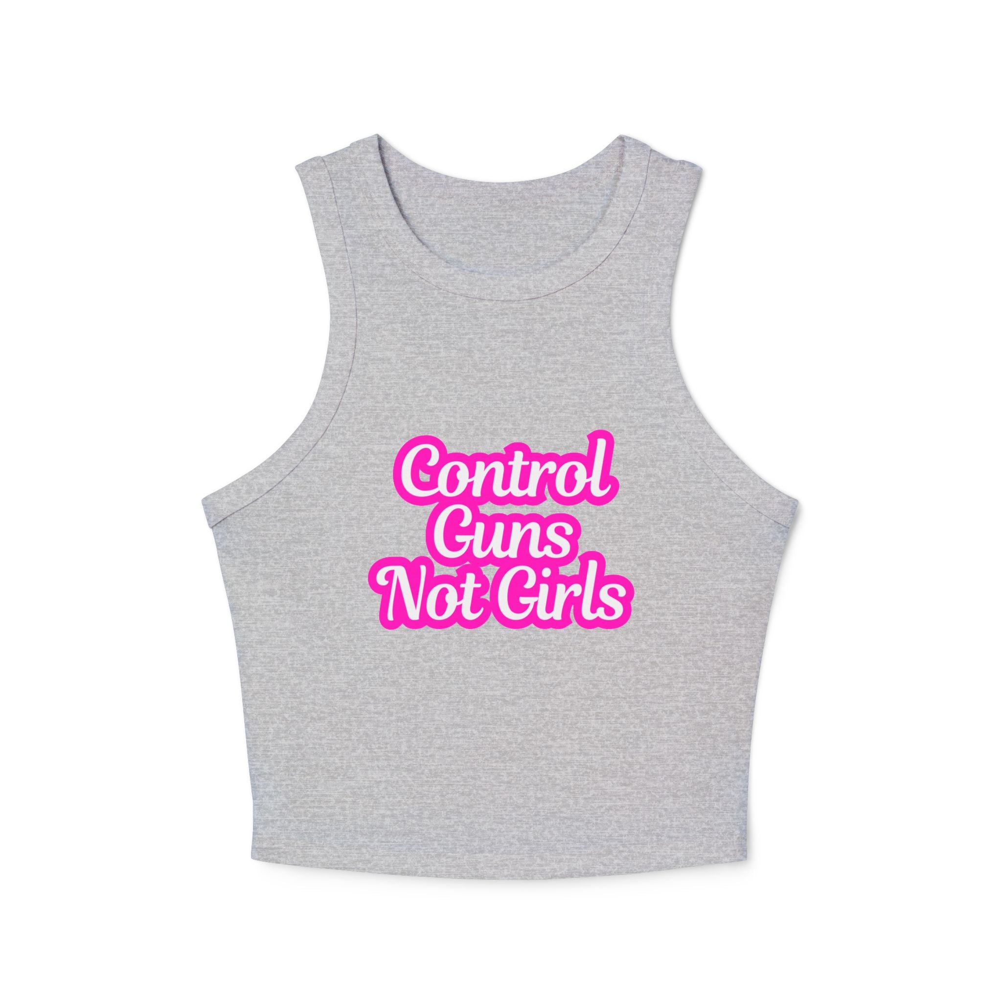 Control Guns Not Girls Women's Cropped Tank Women's Rights Shirt Gun Control Racer Tank Top