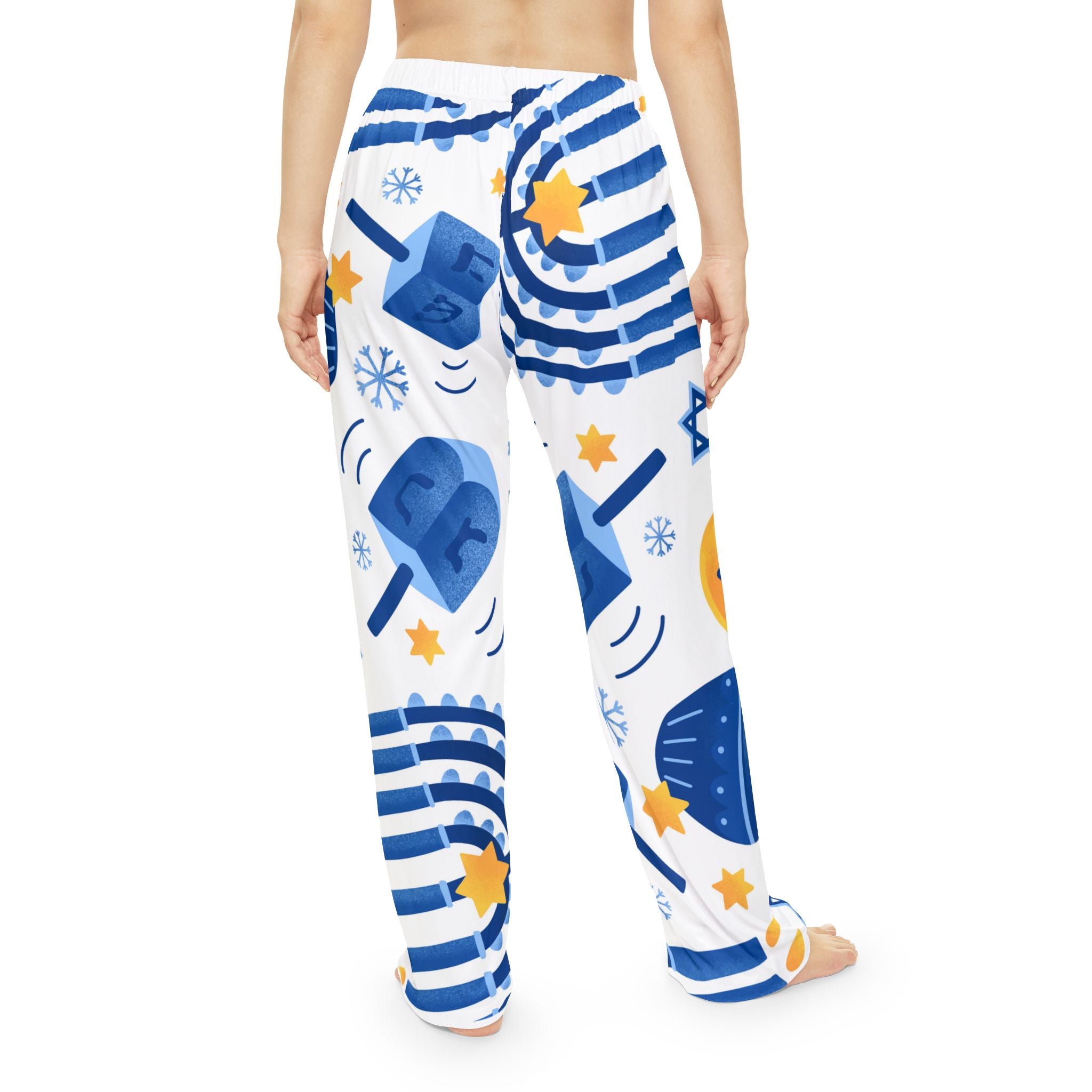 Women's Hanukkah Pajama Pants, Custom Photo Lounge Wear, Cozy Nightwear, Holiday Gift for Her, Personalized Sleep Pants, Hanukkah Apparel