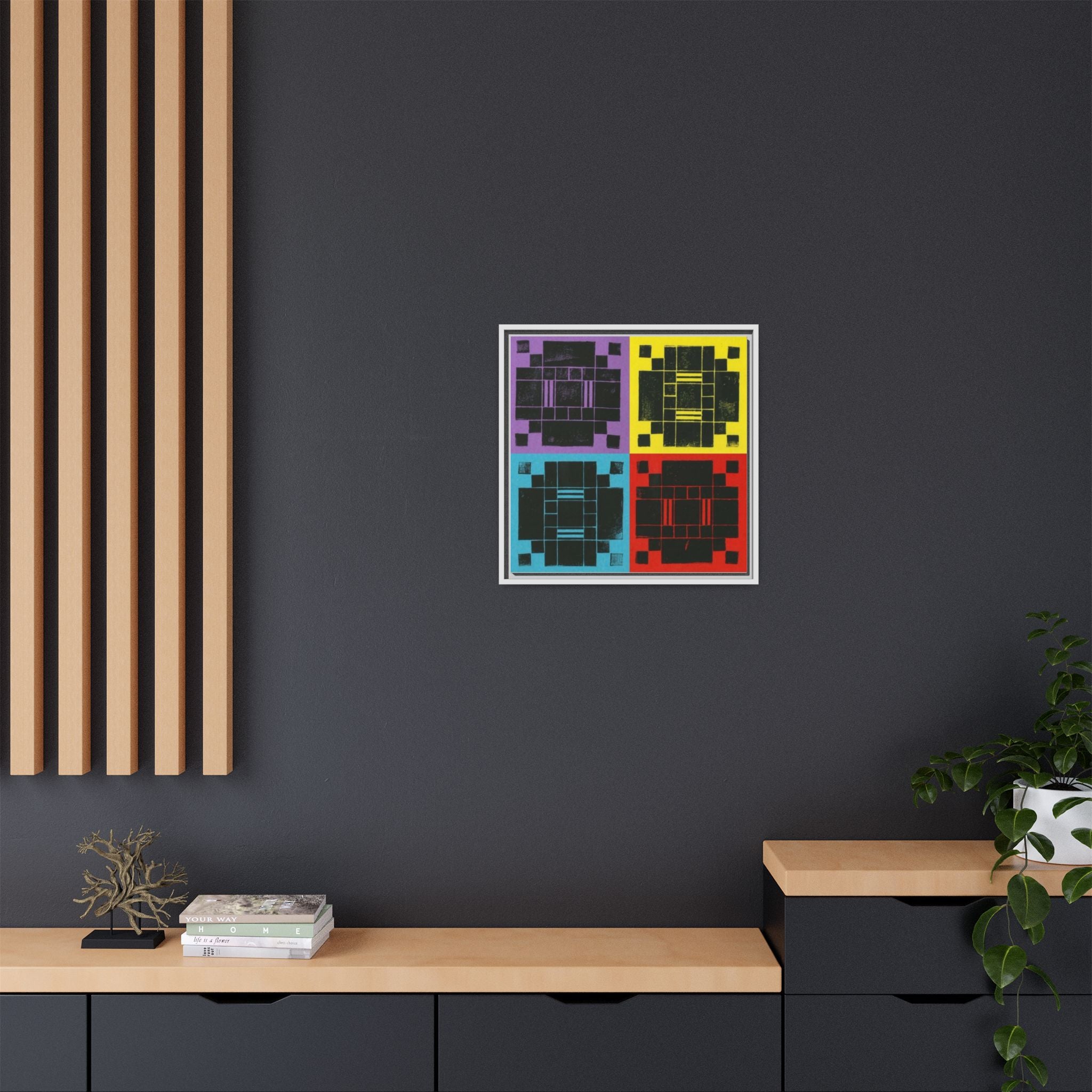 Printing With Legos Collagraph Matte Canvas, Framed