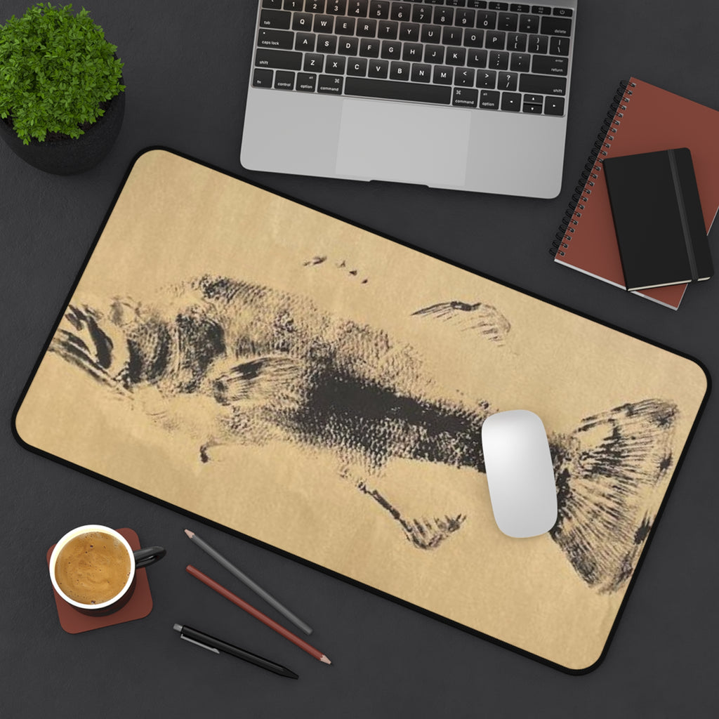Gyotaku Fish Desk Mat Gift for Fisherman Gyotaku Fish Desk Mat