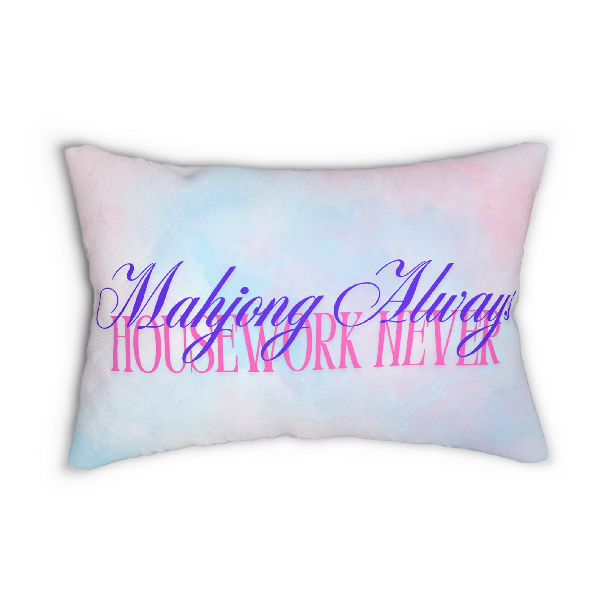 Mahjong Always Lumbar Pillow, Cozy Home Decor, Gift for Mahjong Lovers, Relaxation Cushion, Home Accents for Comfort