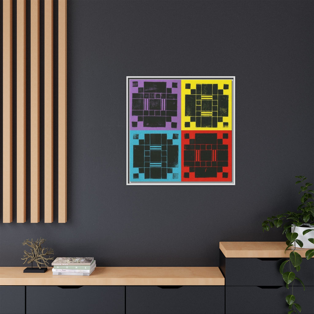 Printing With Legos Collagraph Matte Canvas, Framed