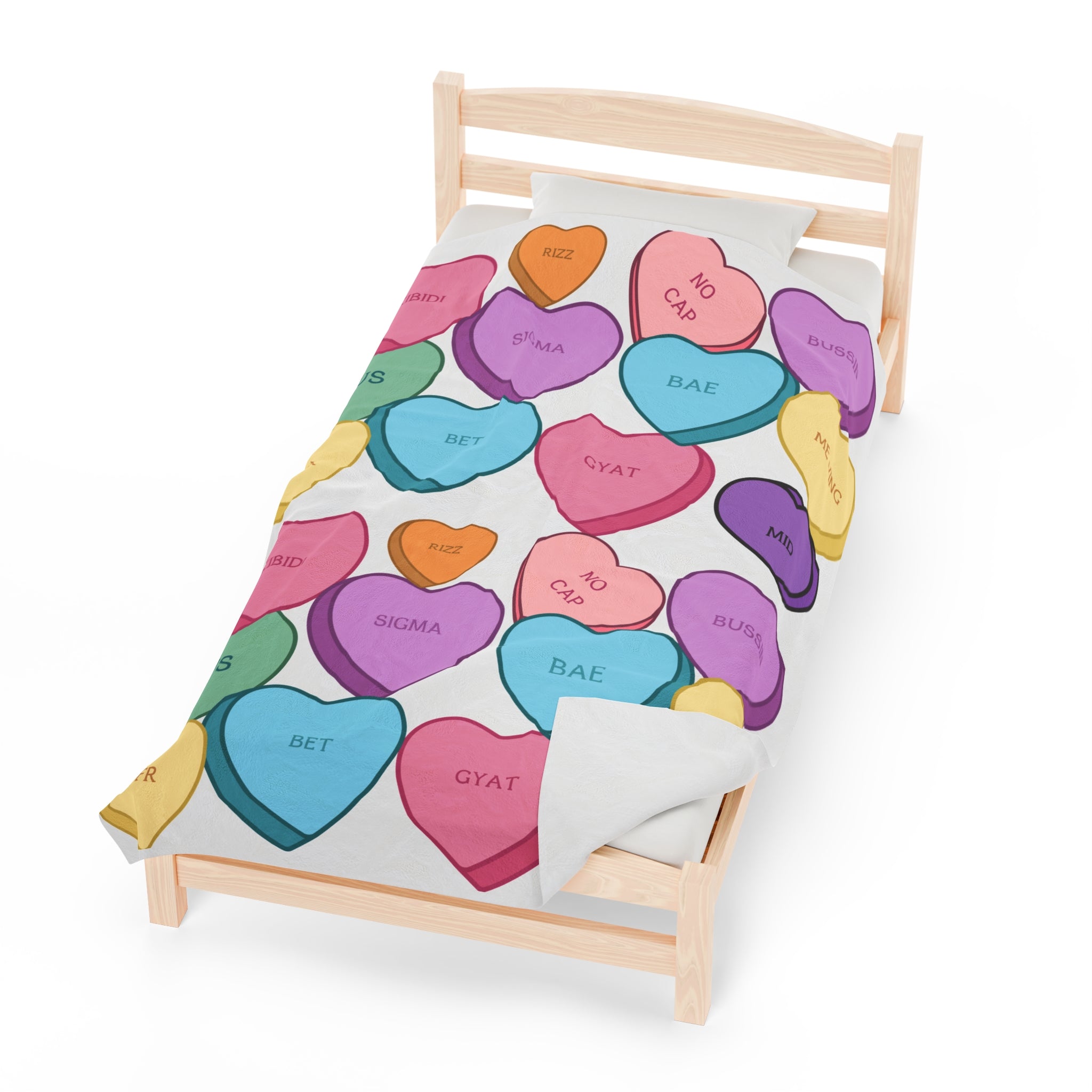 Candy Heart Valentines Velvet Soft Blanket Cozy Up in Style This Valentines Day