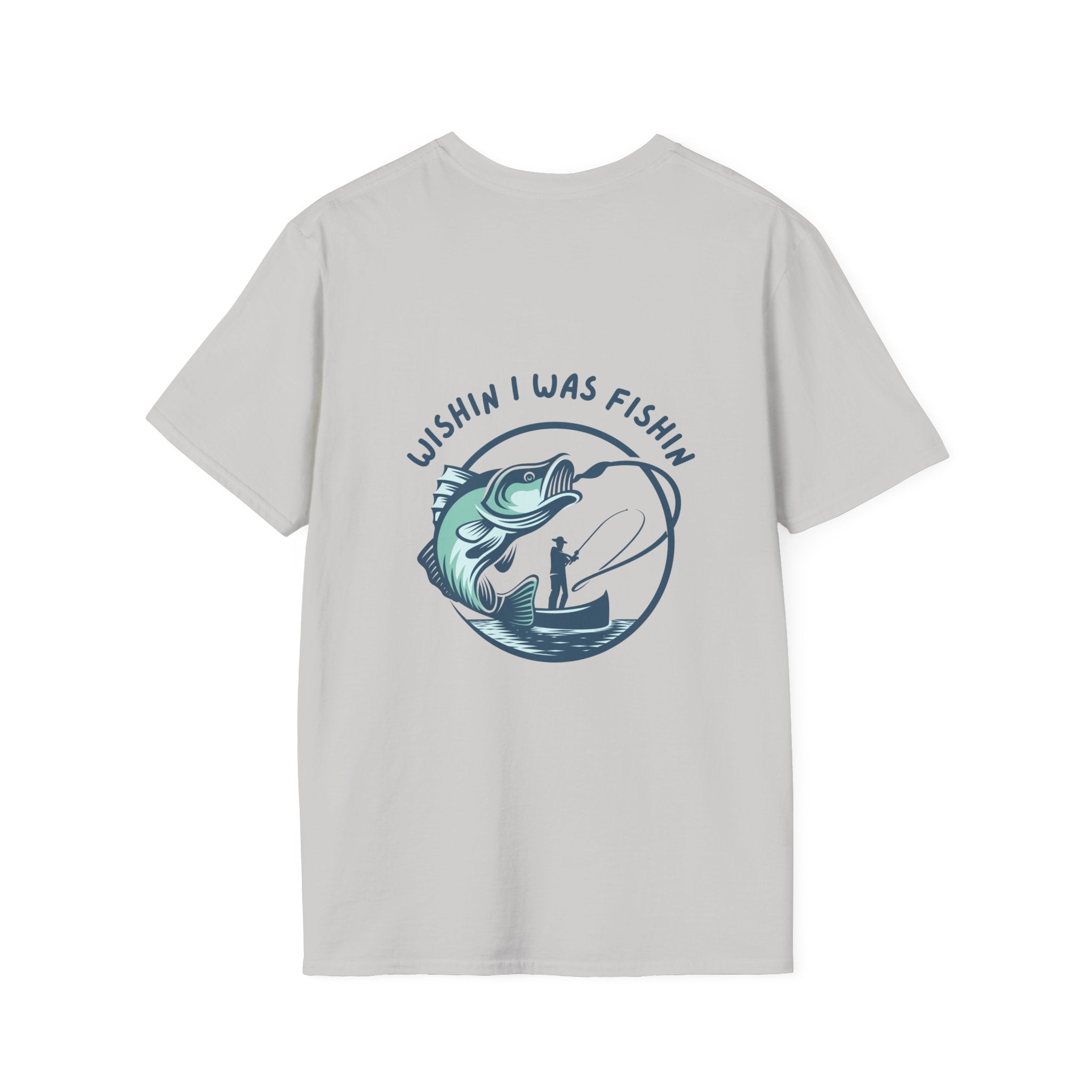 Fishing HumorGraphic Soft Tee Fishing T-Shirt - Wishin I Was FishinTee Gift for Dad