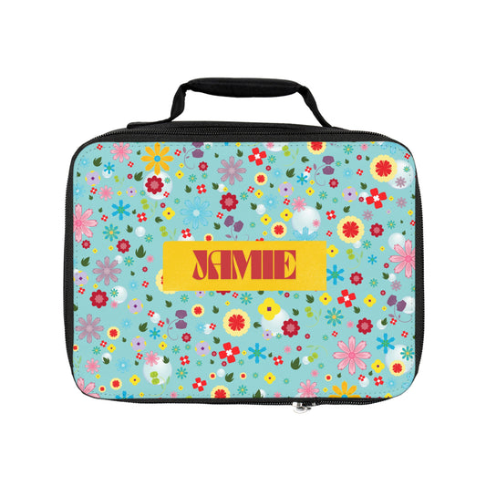 Personalized Floral Lunch Bag, Eco-Friendly Tote, School Supplies, Back to School Insulated Lunch Bag