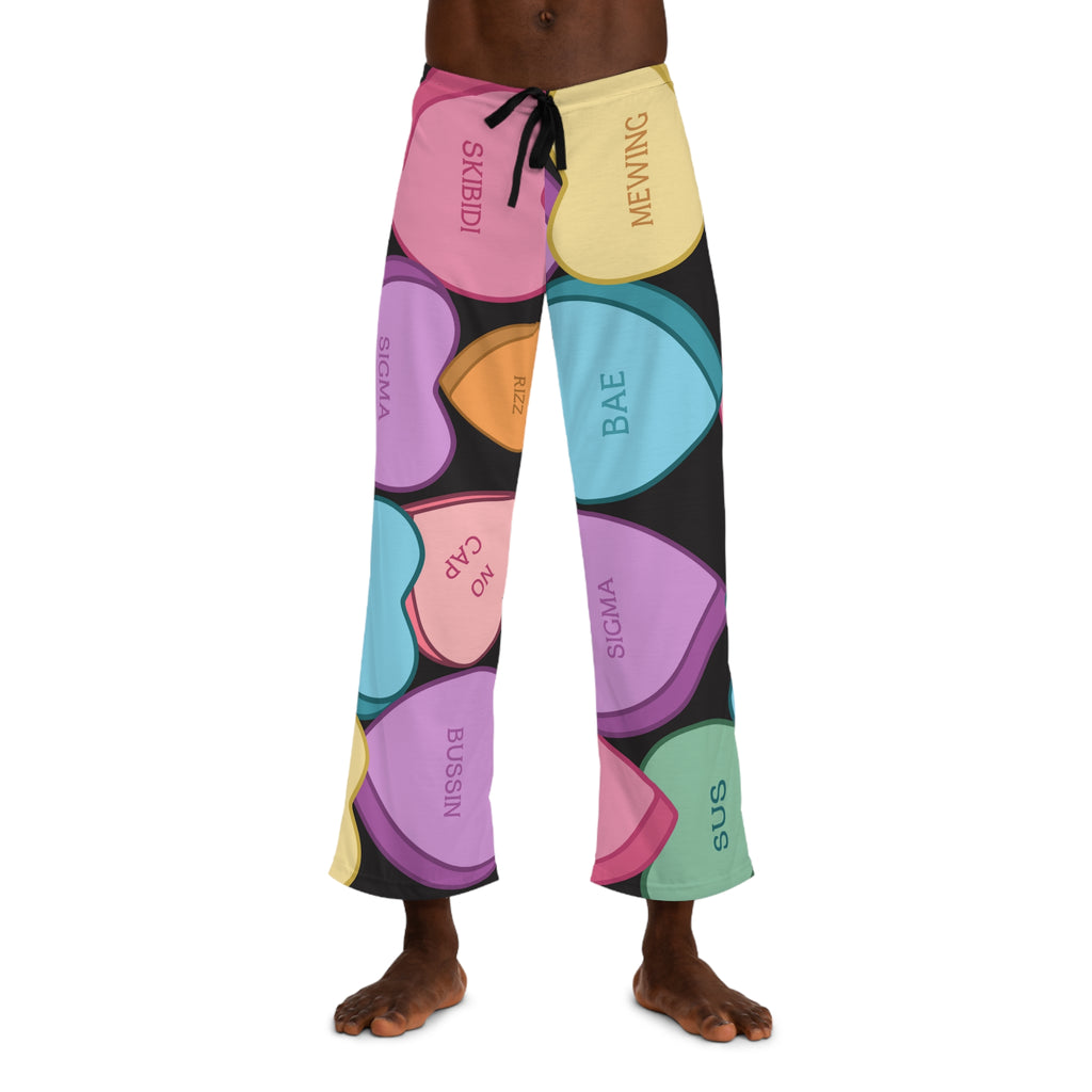 Adult Candy Hearts Valentine's Day Lounge Pants Comfortable and Stylish Pajama Pants for Valentine's Day