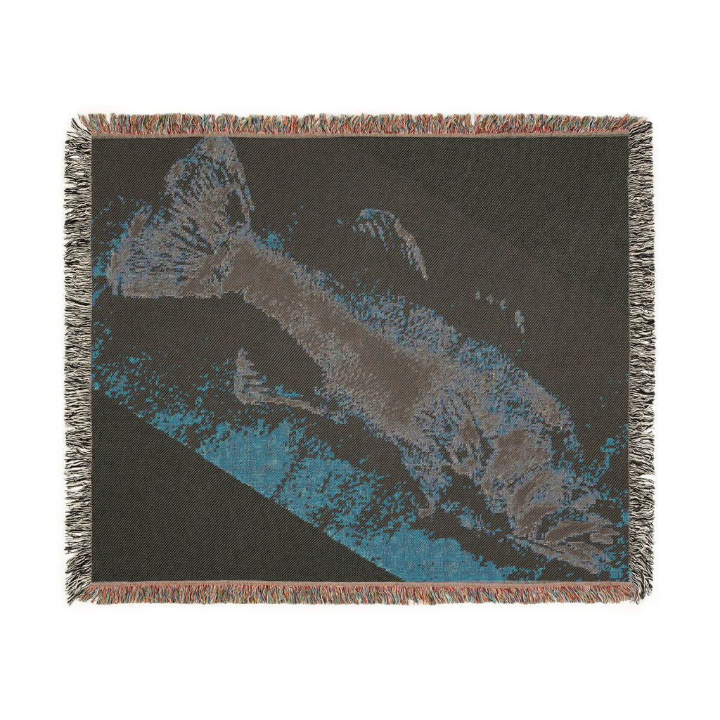 Gyotaku Fish Print Woven Blanket