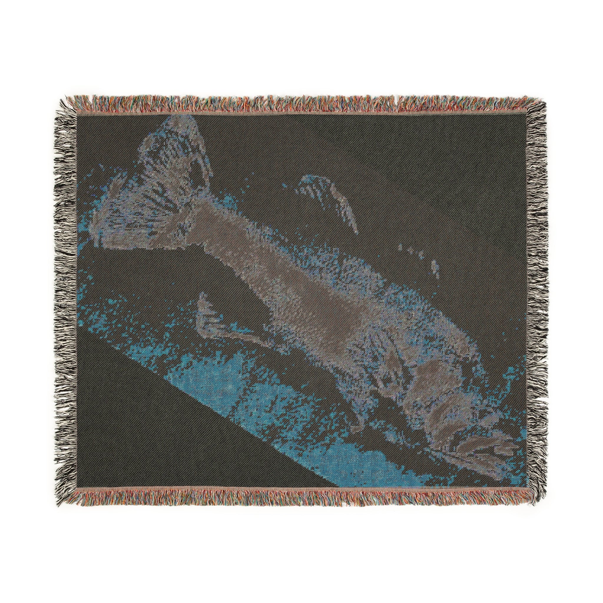 Gyotaku Fish Print Woven Blanket