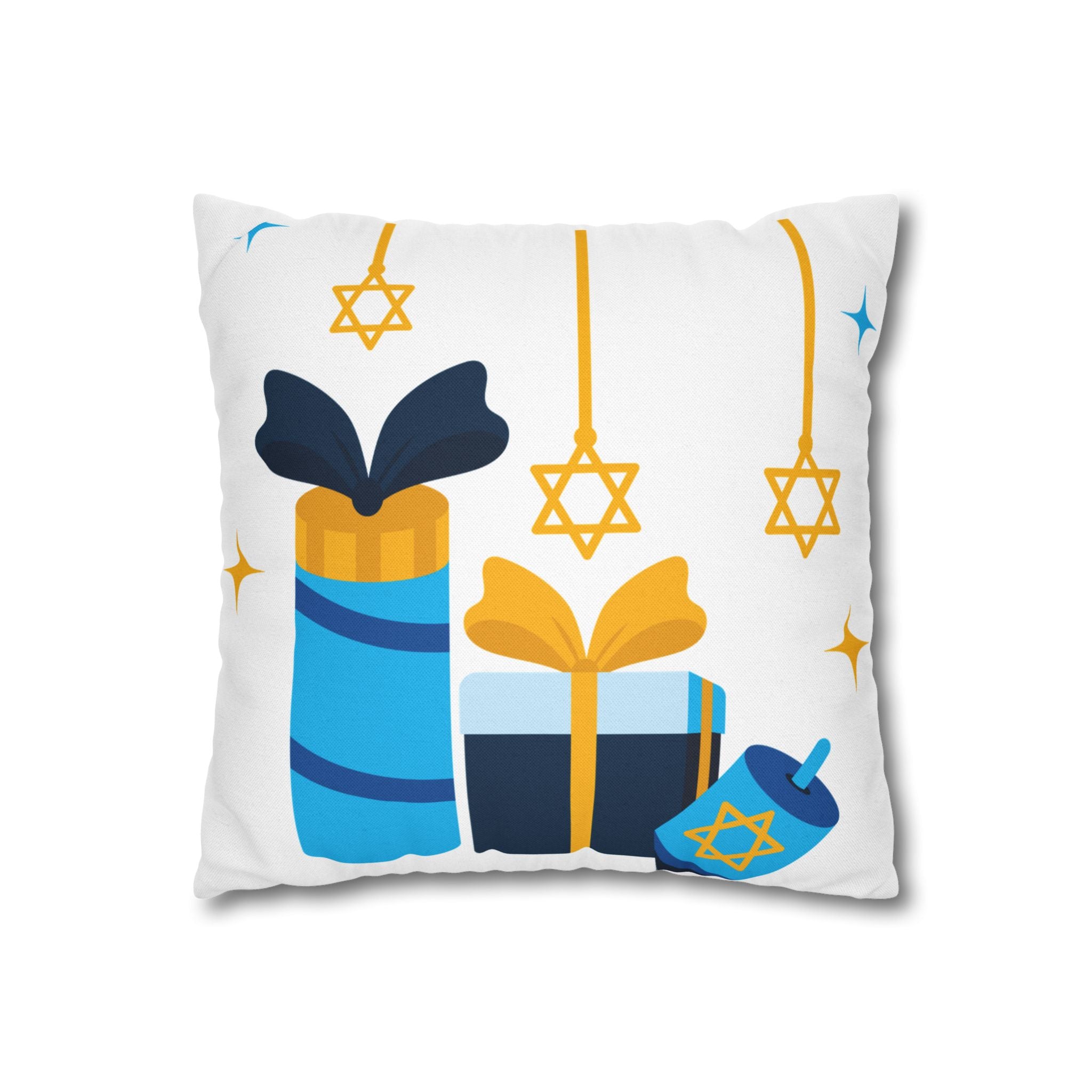 Hanukkah Decor Pillowcase, Let's Get Lit Chanukah Pillow Cover, Double Sided Hanukkah Decor