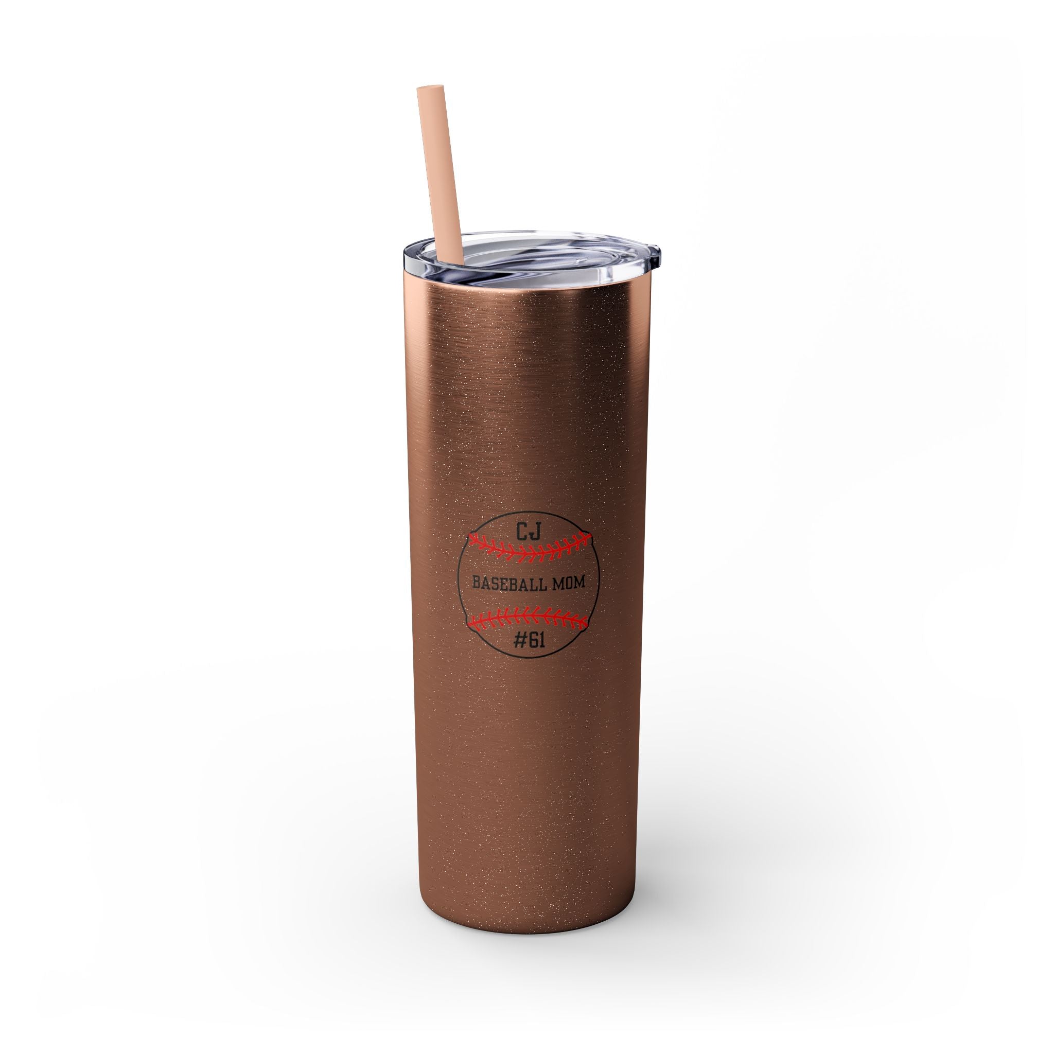Custom CJs Mom Skinny Tumbler with Straw, 20oz