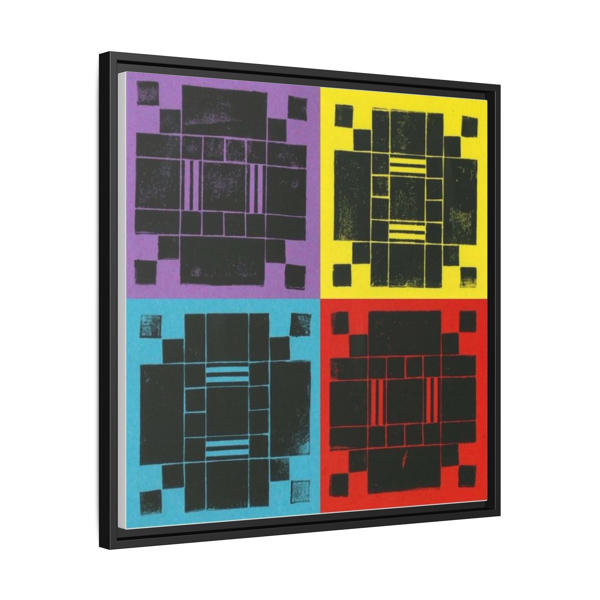 Printing With Legos Collagraph Matte Canvas, Framed