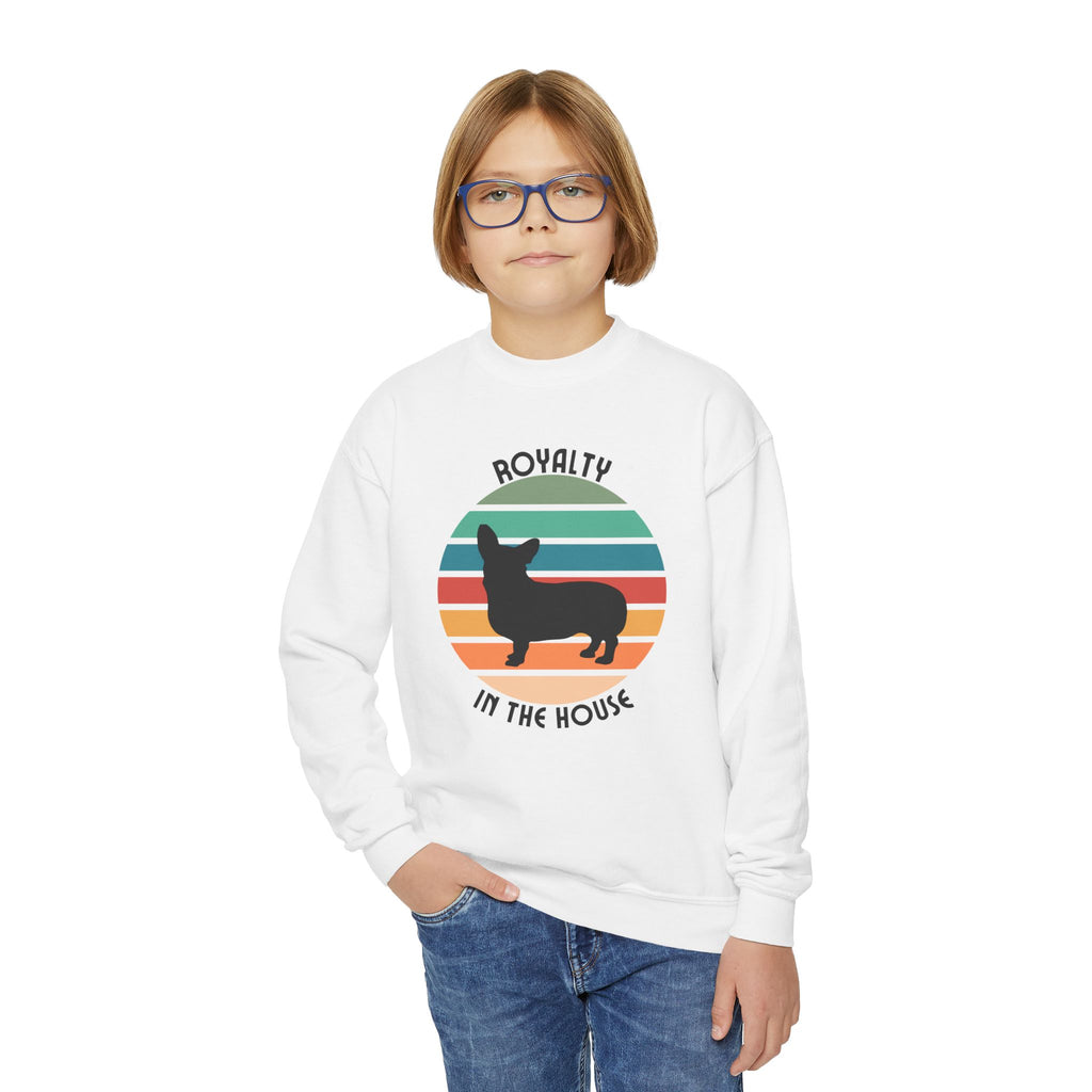 Royalty Corgi Youth Crewneck Sweatshirt