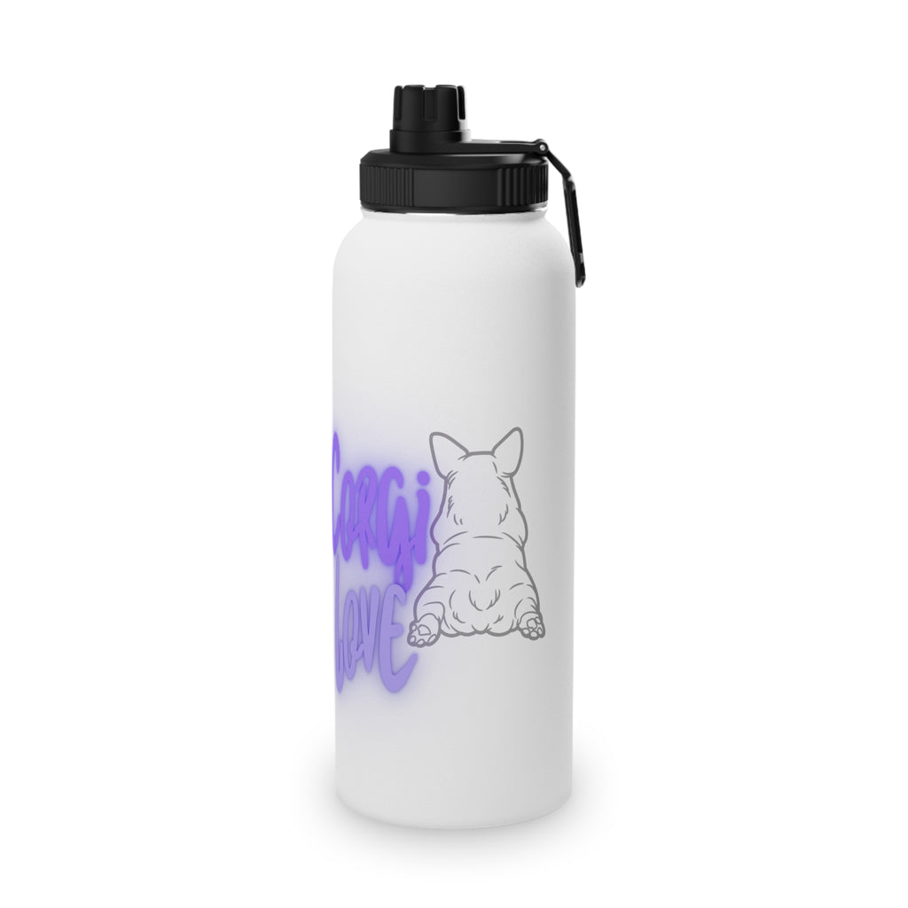 Corgi Love Custom Gemma Stainless Steel Water Bottle, Sports Lid