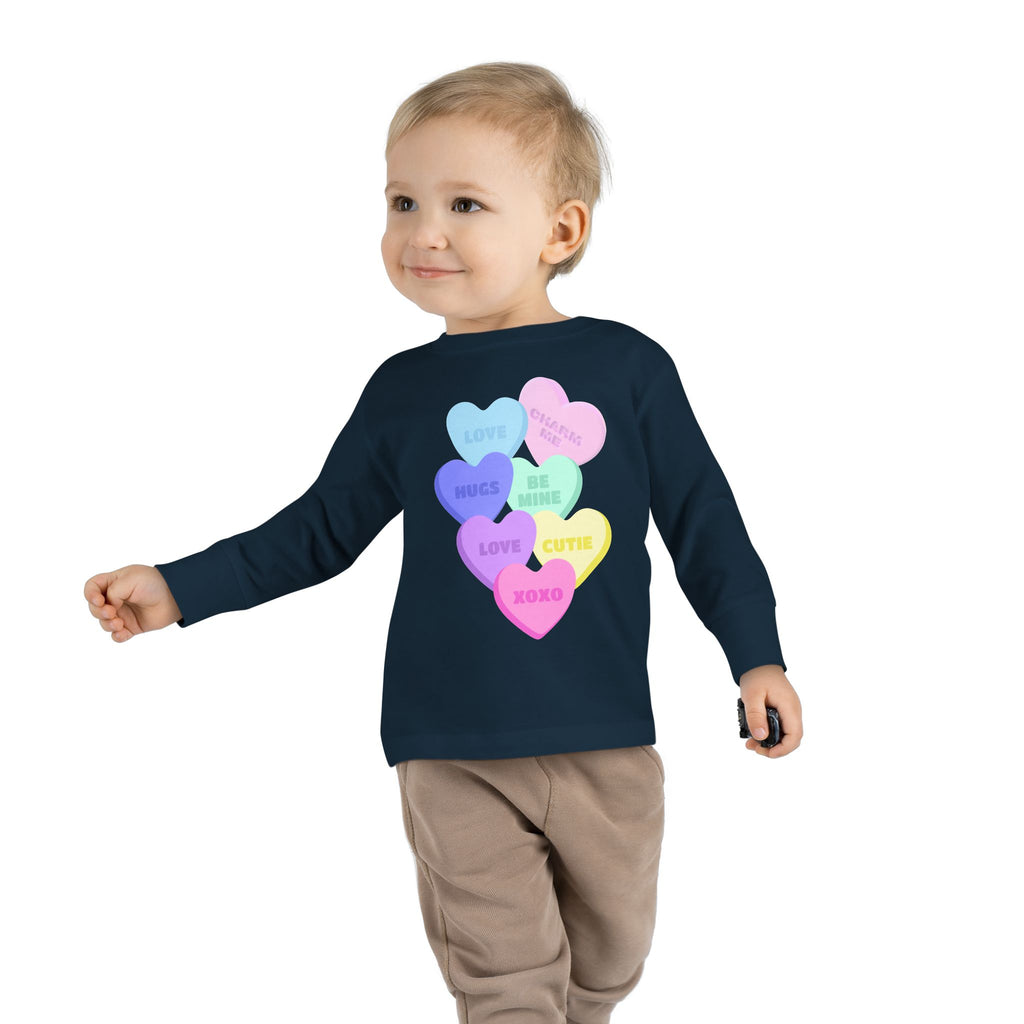Toddler Candy Hearts Long Sleeve Tee Valentine's Toddler Tee Candy Hearts Valentine's Long sleeve Toddler Tee