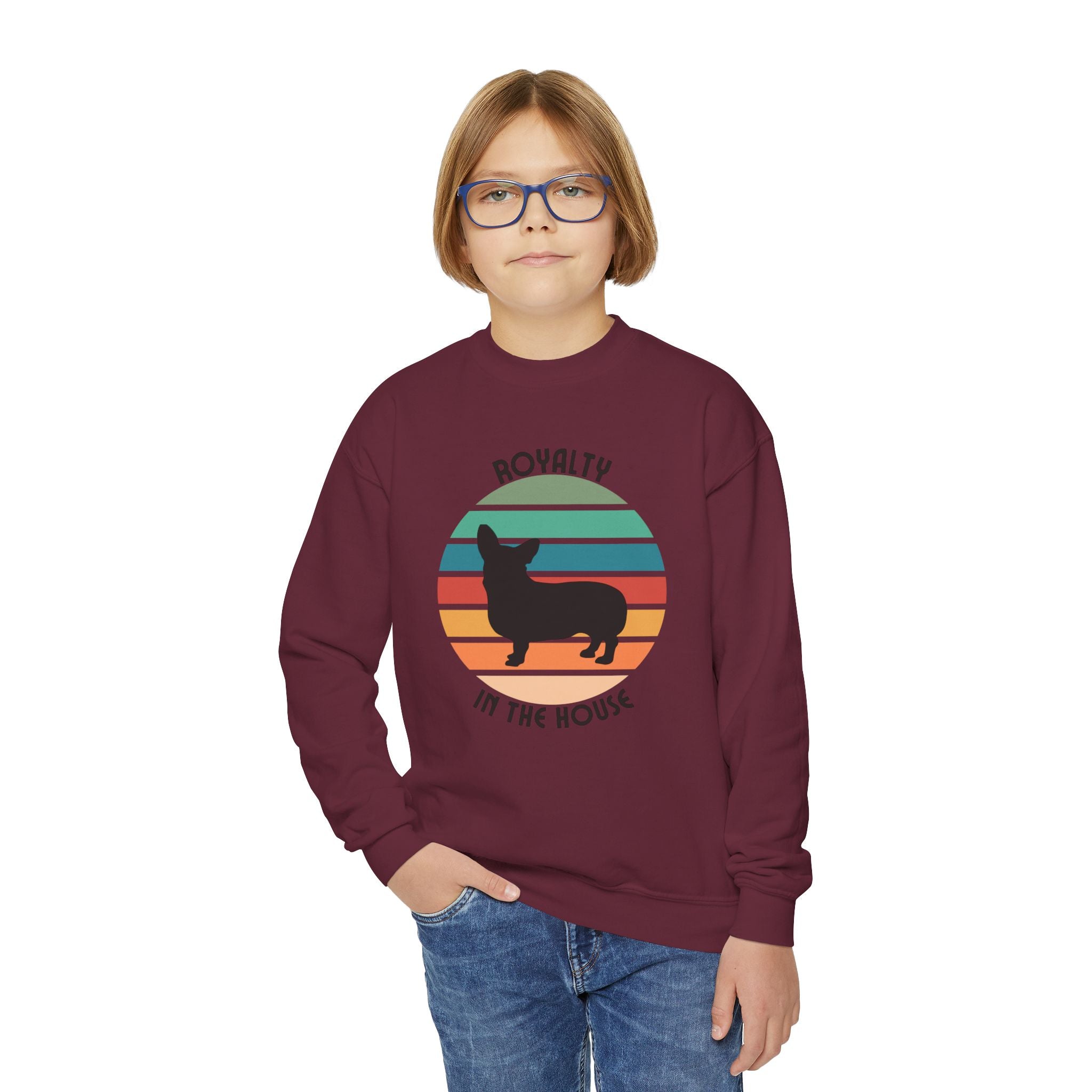 Royalty Corgi Youth Crewneck Sweatshirt